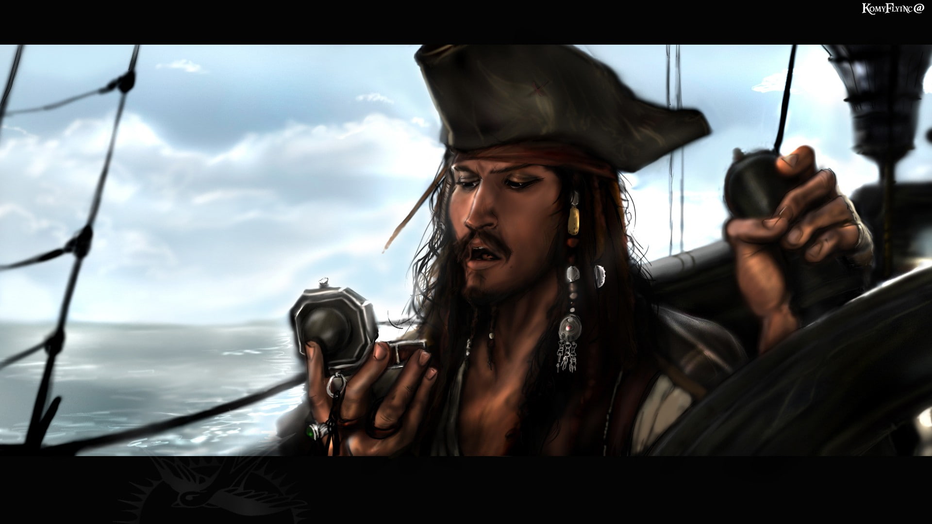 jack, pirate, hd, the, 1080P, sparrow, caribbean, pirates, digital/artwork, HD Wallpaper