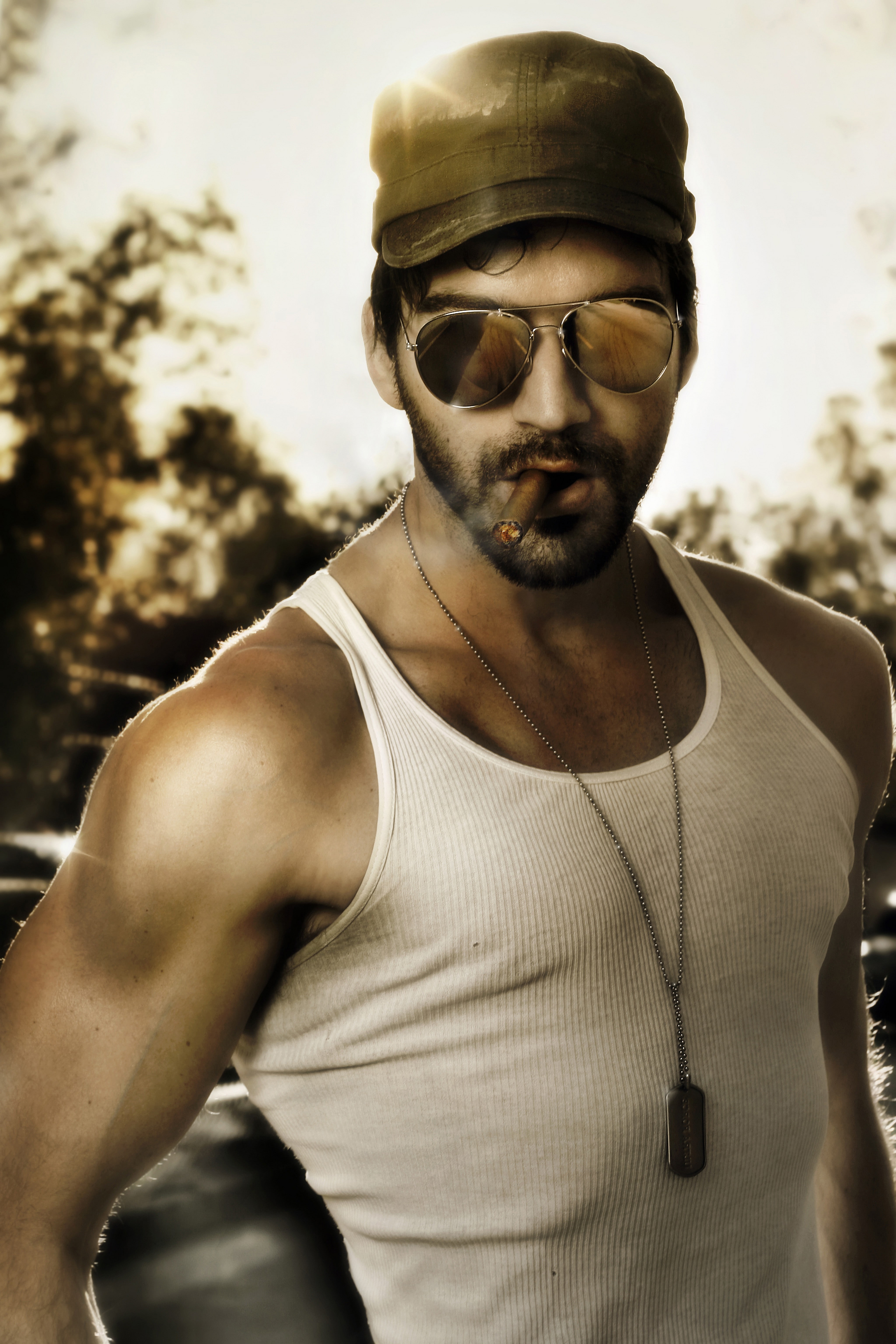 hipster - person, glasses, adult, young adult, one person, nature, fashion, sunglasses, cool attitude, portrait, waist up, front view, facial hair, 5K, Phone HD Wallpaper
