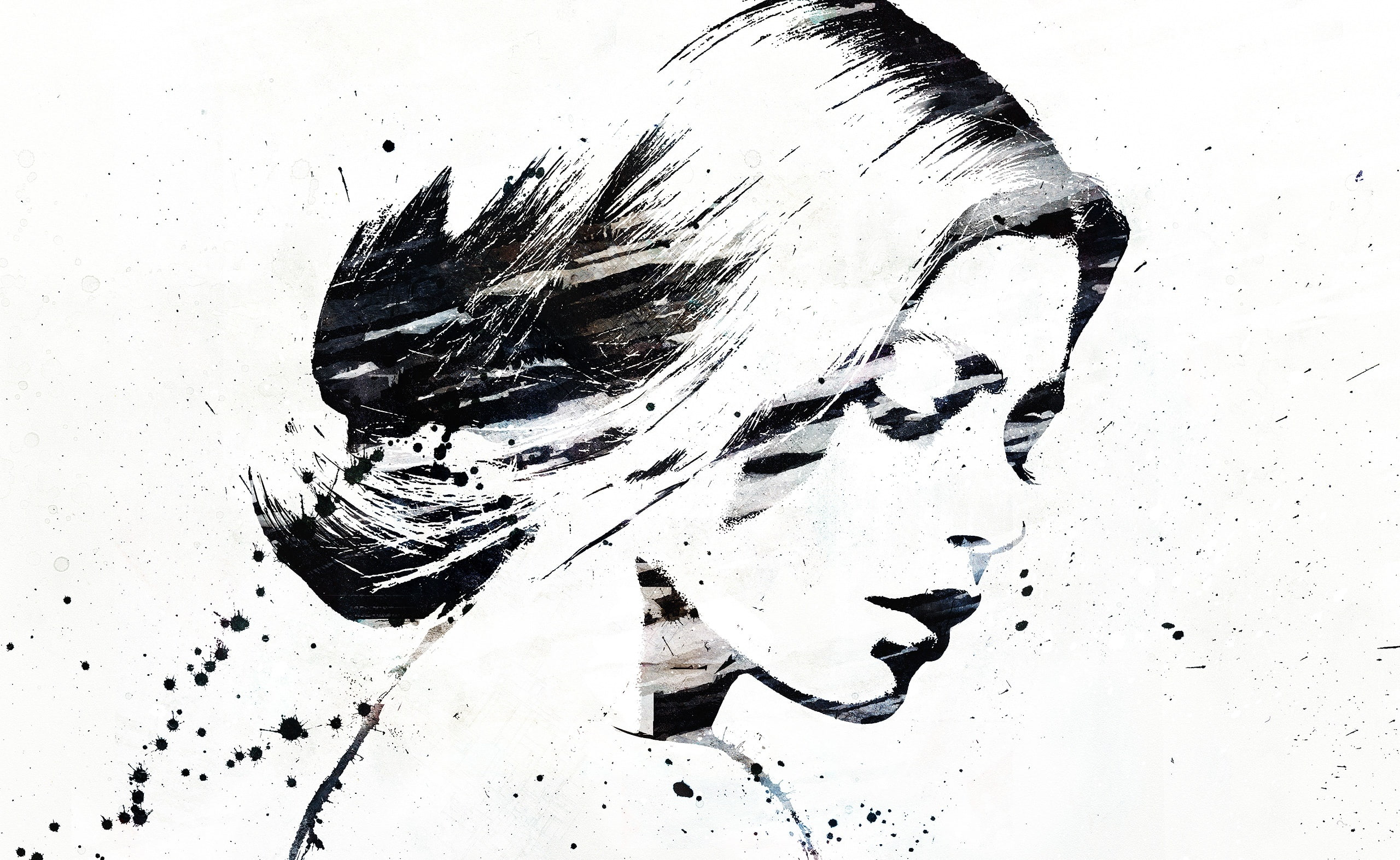Graffiti, young adult, creativity, paint, real people, 2K, women, Splash, indoors, human face, depression - sadness, close-up, Jones, white background, HD Wallpaper