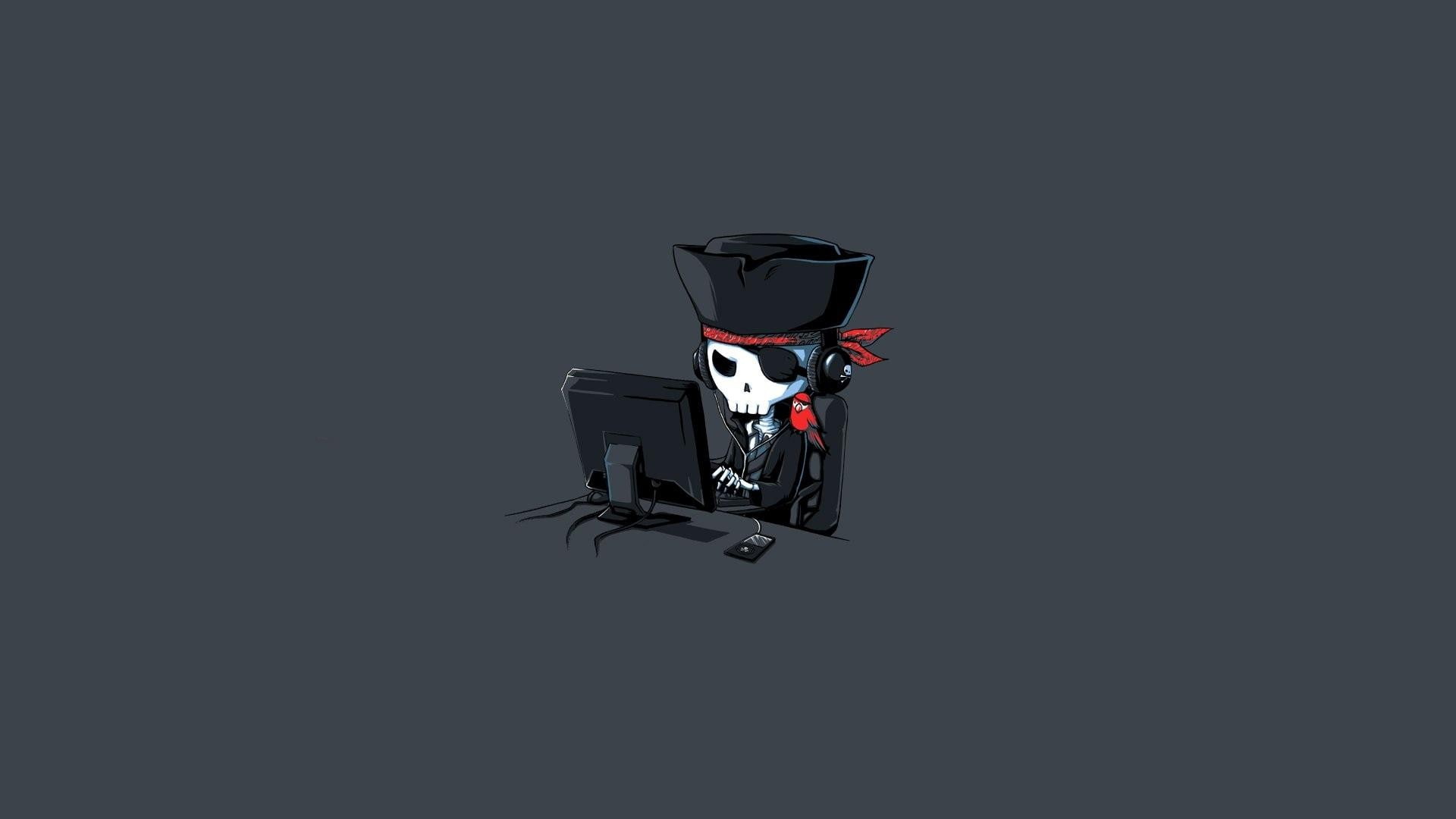 computer, 1080P, pirates, skeleton, HD Wallpaper