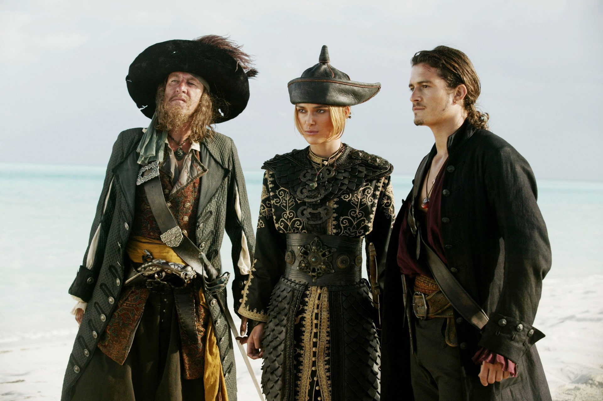 Pirates Of The Caribbean: At Worlds End, Elizabeth Swann, Keira Knightley, Orlando Bloom, 1080P, Pirates Of The Caribbean, Geoffrey Rush, Hector Barbossa, HD Wallpaper