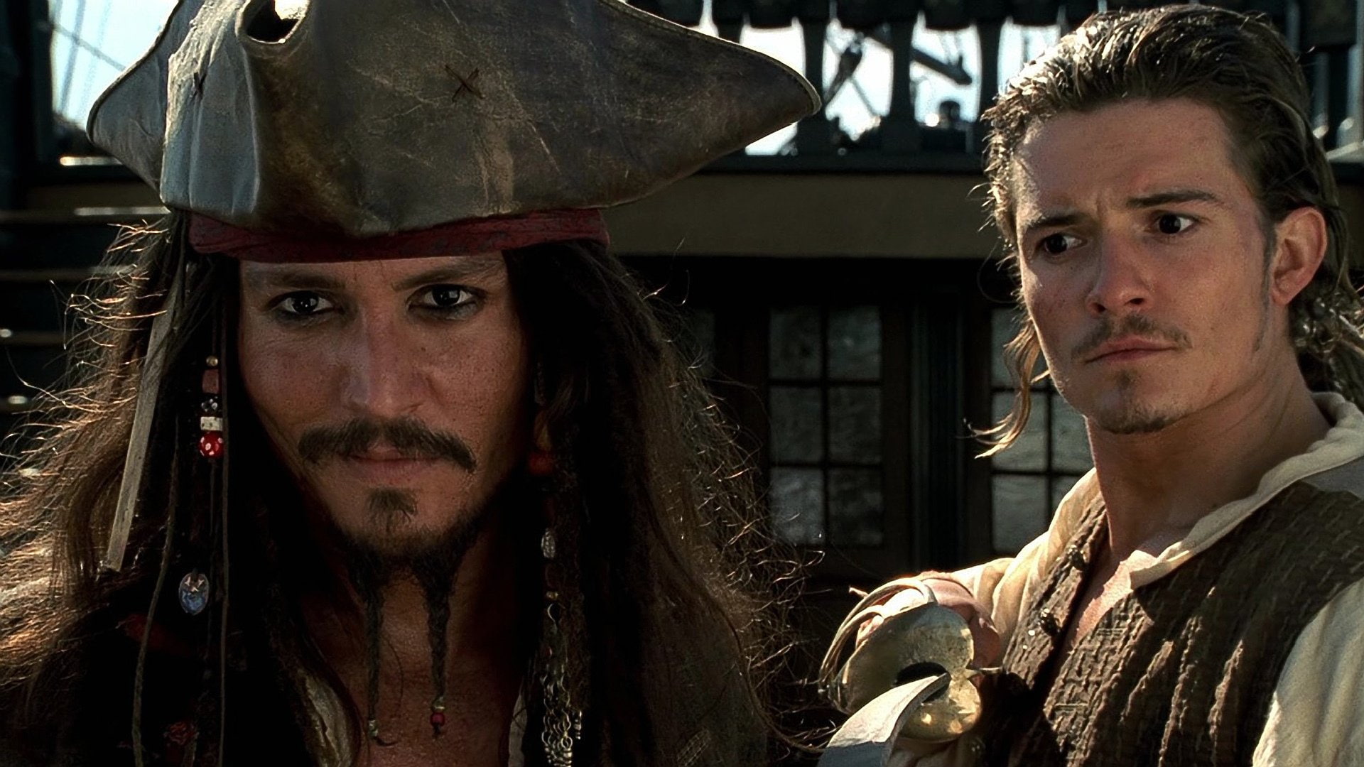 Jack Sparrow, 1080P, Pirates Of The Caribbean: The Curse Of The Black Pearl, Orlando Bloom, Johnny Depp, Will Turner, Pirates Of The Caribbean, HD Wallpaper