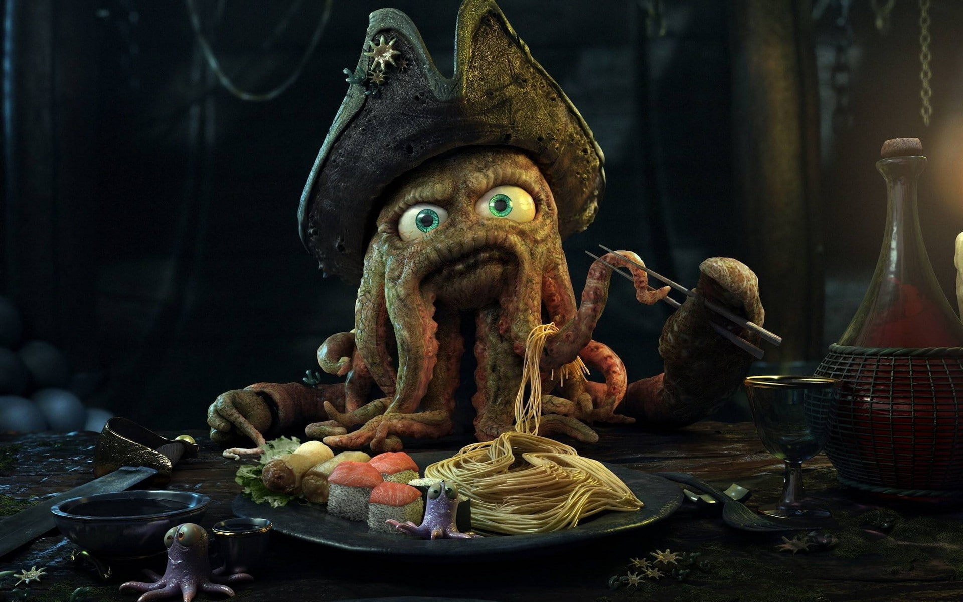 davy jones, Pirates Of The Caribbean, 1080P, HD Wallpaper