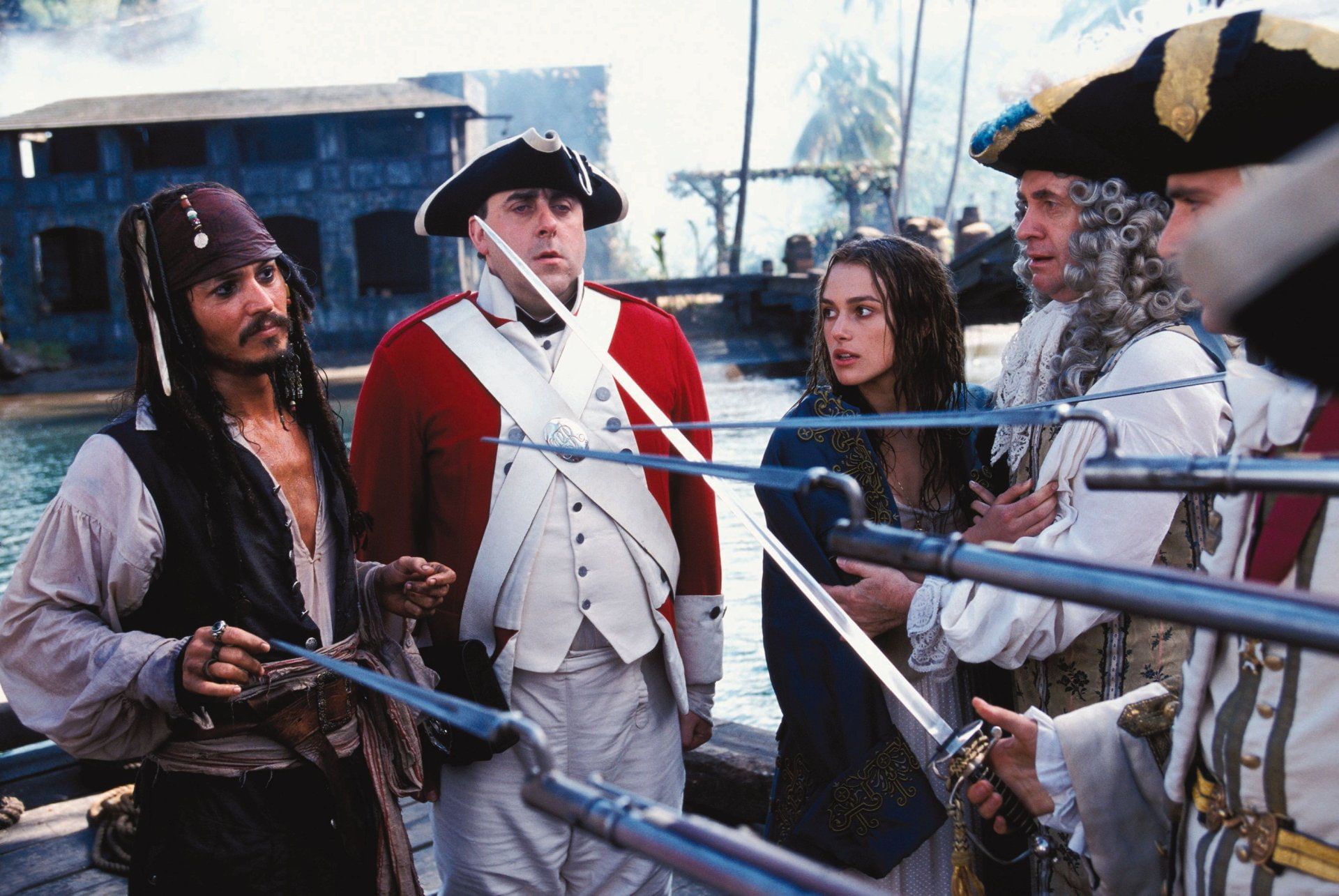 young adult, group of people, city, Johnny Depp, architecture, Pirates Of The Caribbean: The Curse Of The Black Pearl, three quarter length, Jack Sparrow, HD Wallpaper