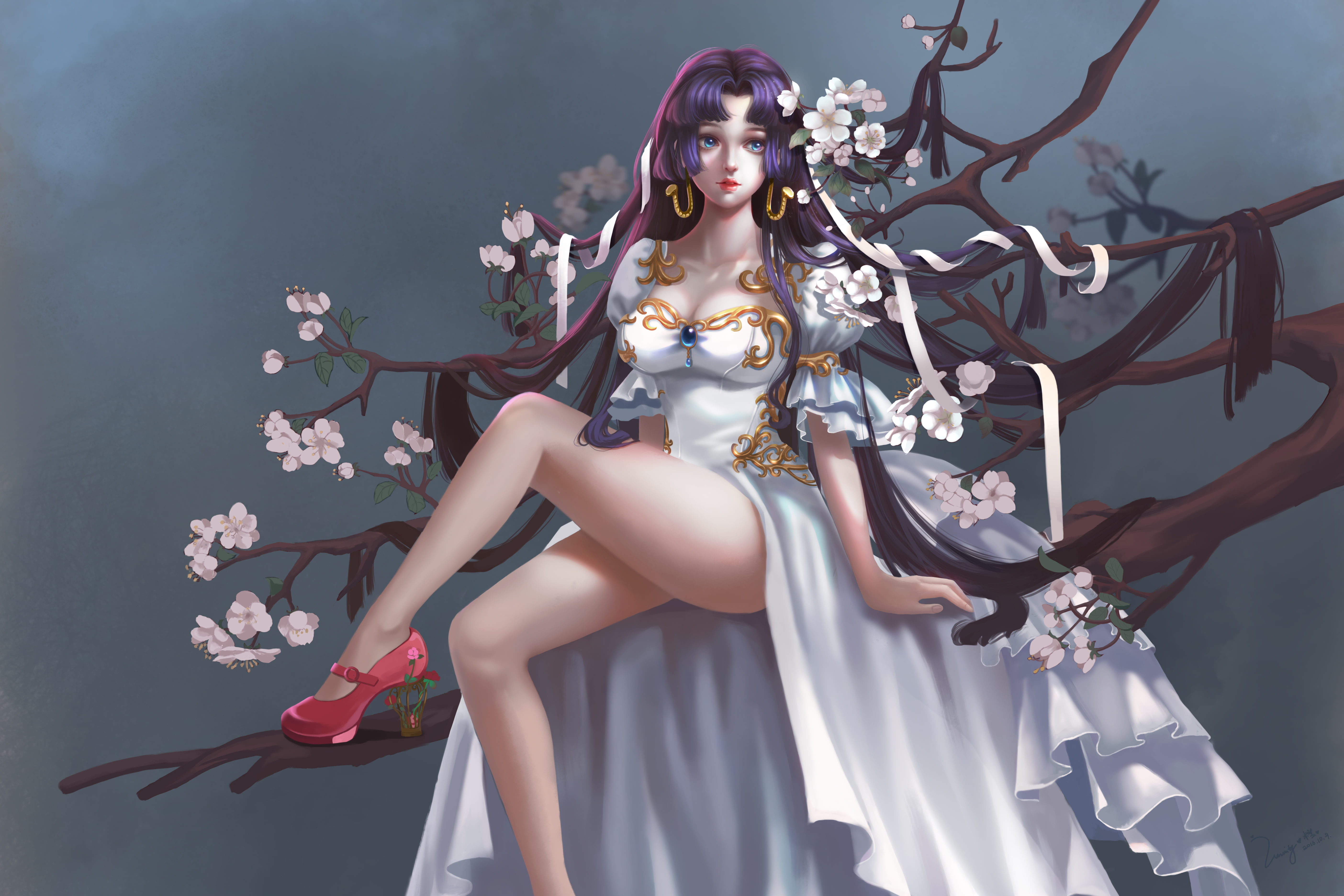 flower, nature, representation, lifestyles, Anime, 5K, one piece, long legs, art and craft, creativity, human representation, flowering plant, female likeness, HD Wallpaper