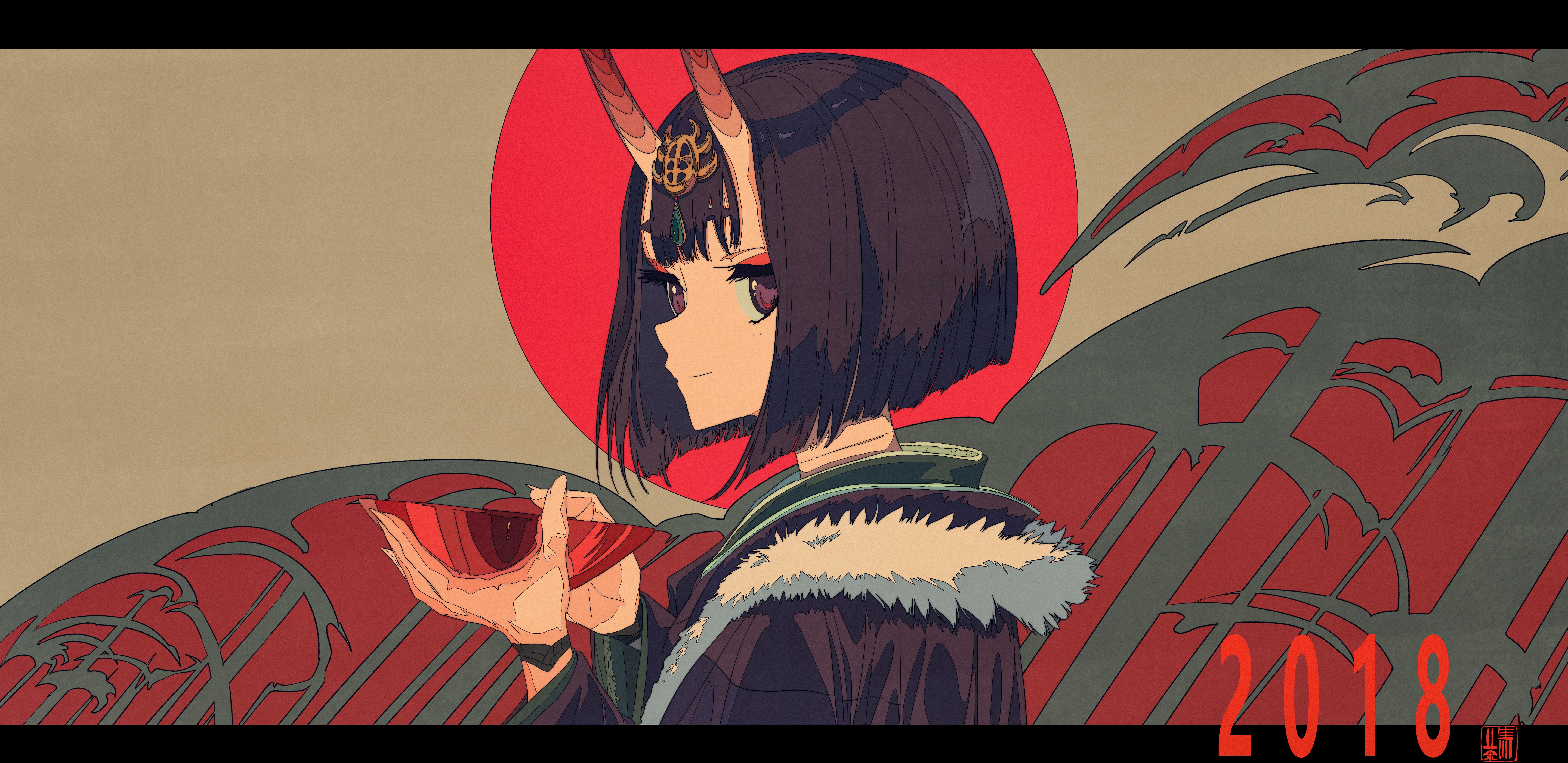 fanart, assassin, 8K, fate, (shuten-douji), grand, order, pixiv, from, sakazuki, HD Wallpaper