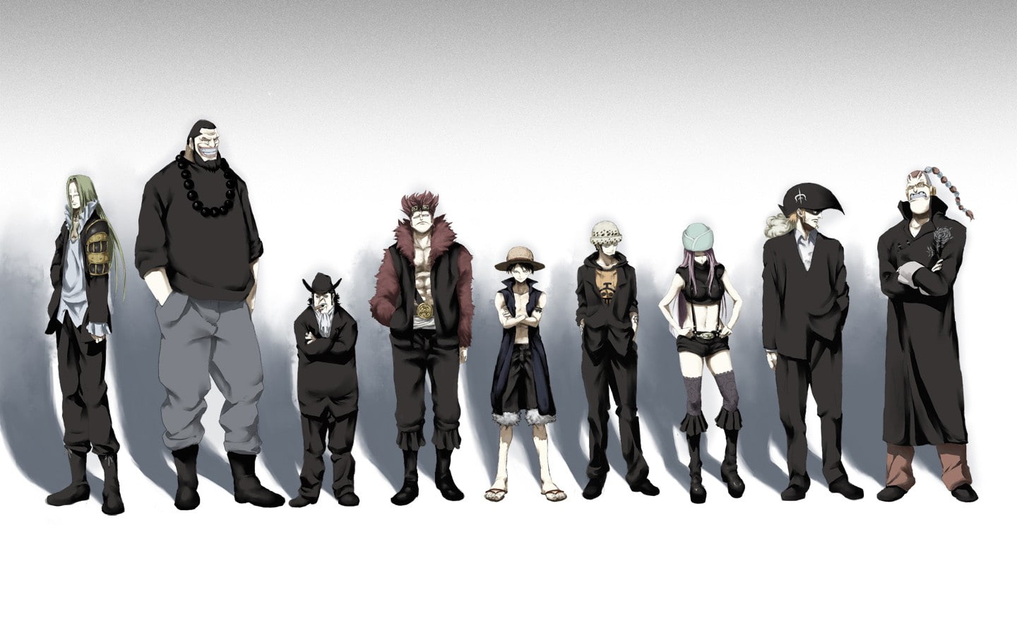 One Piece, anime boys, 720P, anime, anime girls, Trafalgar Law, Monkey D. Luffy, Eleven Supernovas, lineups, HD Wallpaper