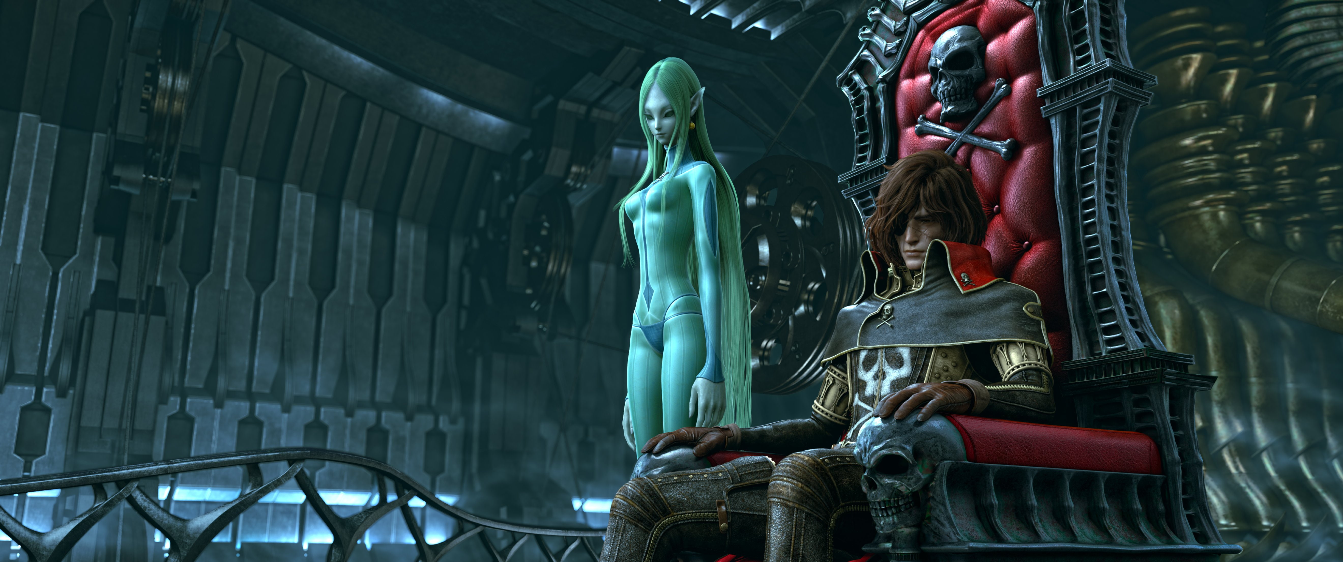 5K, fi, anime, pirate, Harlock, captain, fantasy, Manga, 5280x2211 px, series, space, adventure, pirates, sci, HD Wallpaper