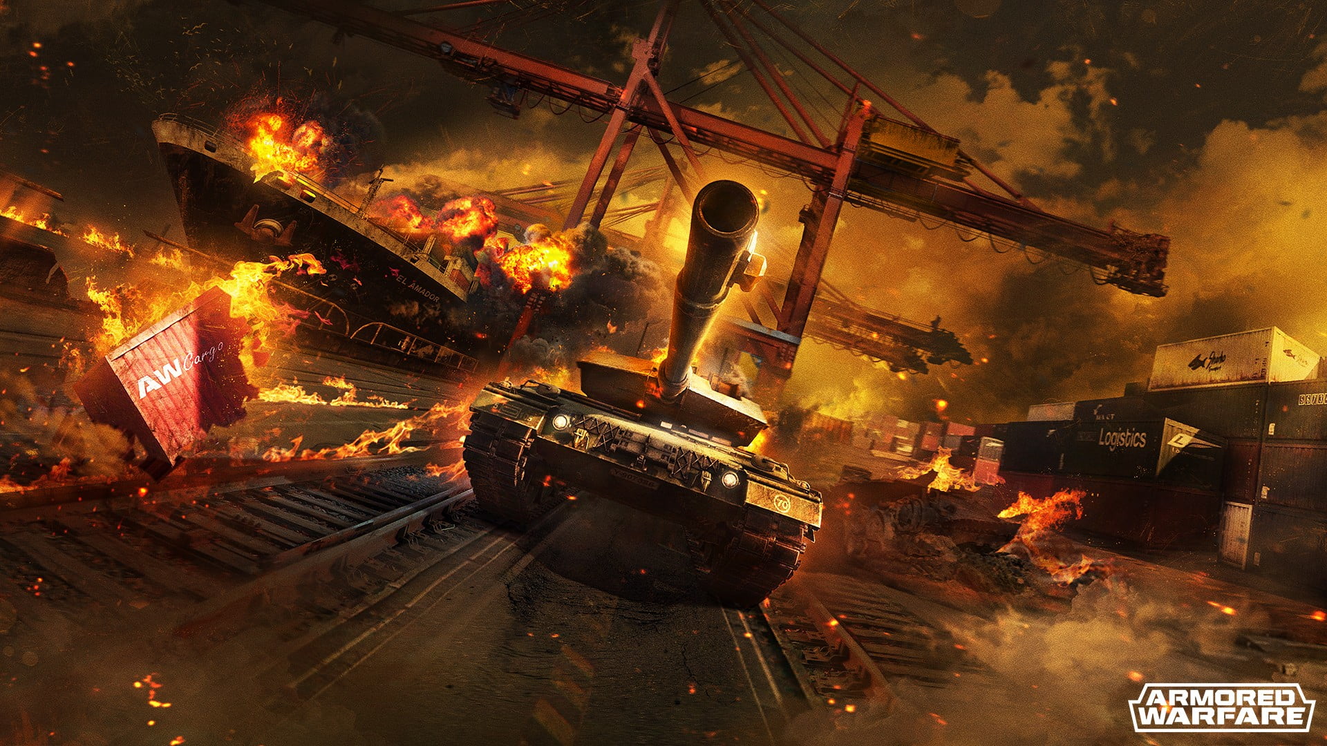 video games, warfare, Leopard 2, tank, poster, Armored Warfare, 1080P, armored, HD Wallpaper