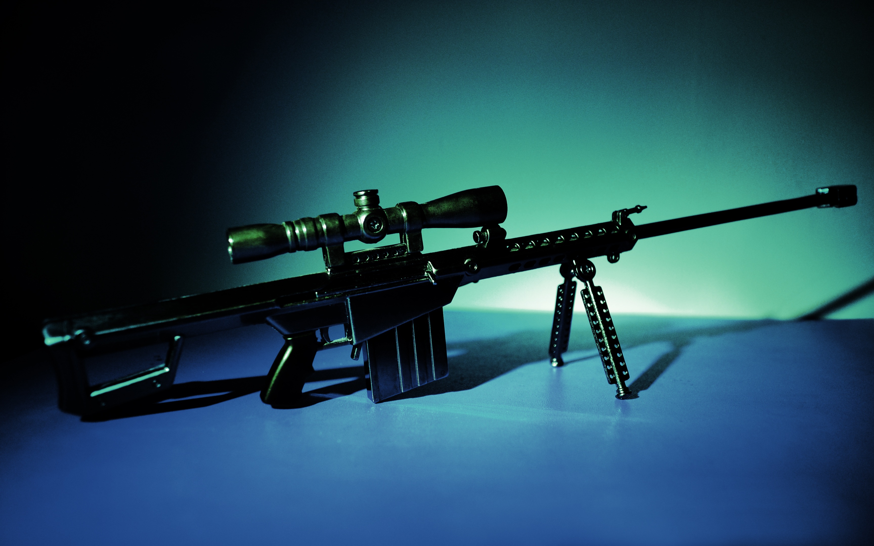 dangerous goods, colored background, arts culture and entertainment, aggression, weapons, spotlight, wall - building feature, no people, vignette, bipod, HD Wallpaper