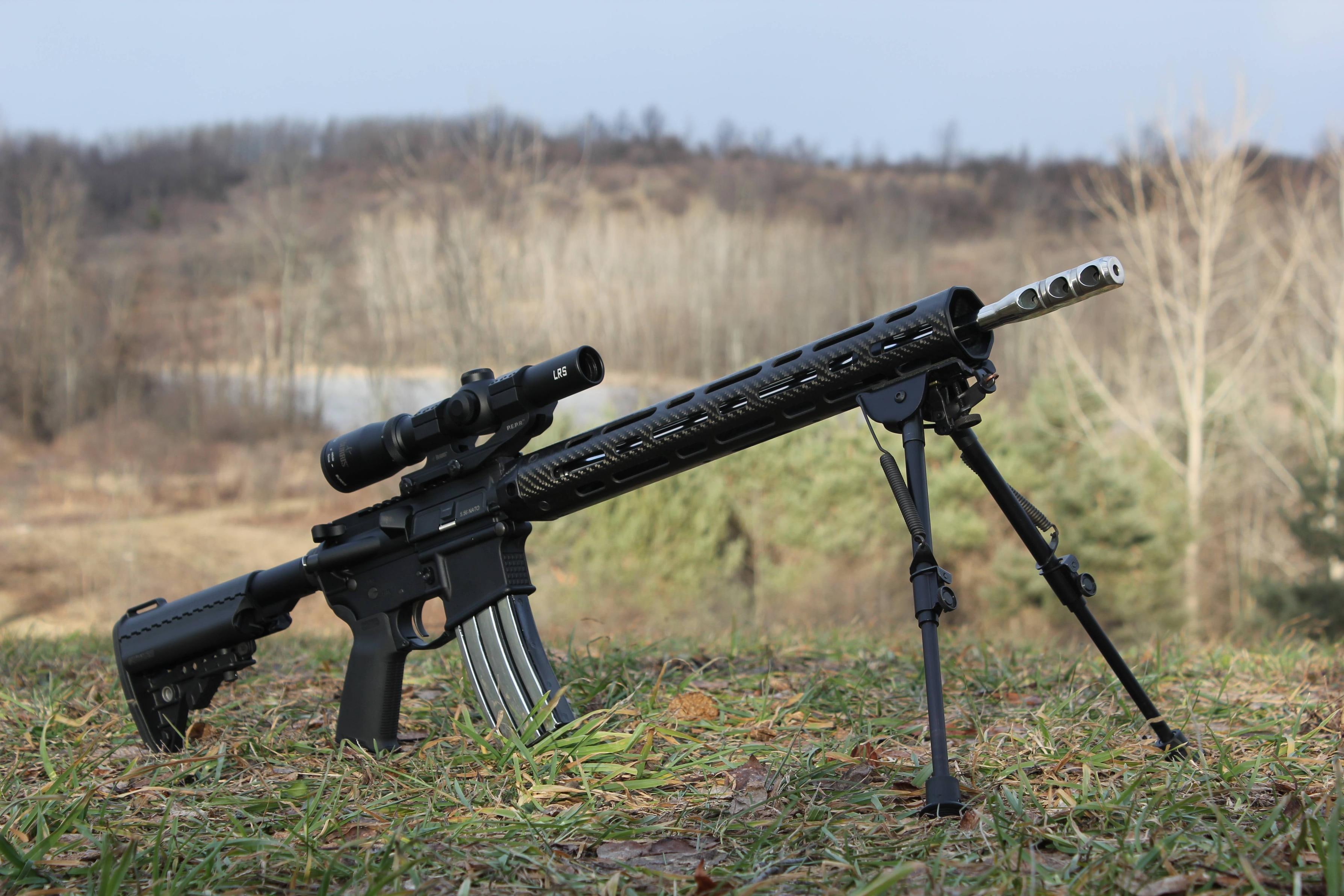 sniper, built, gun, rifle, bipod, weapon, 2K, ar 15, military, HD Wallpaper