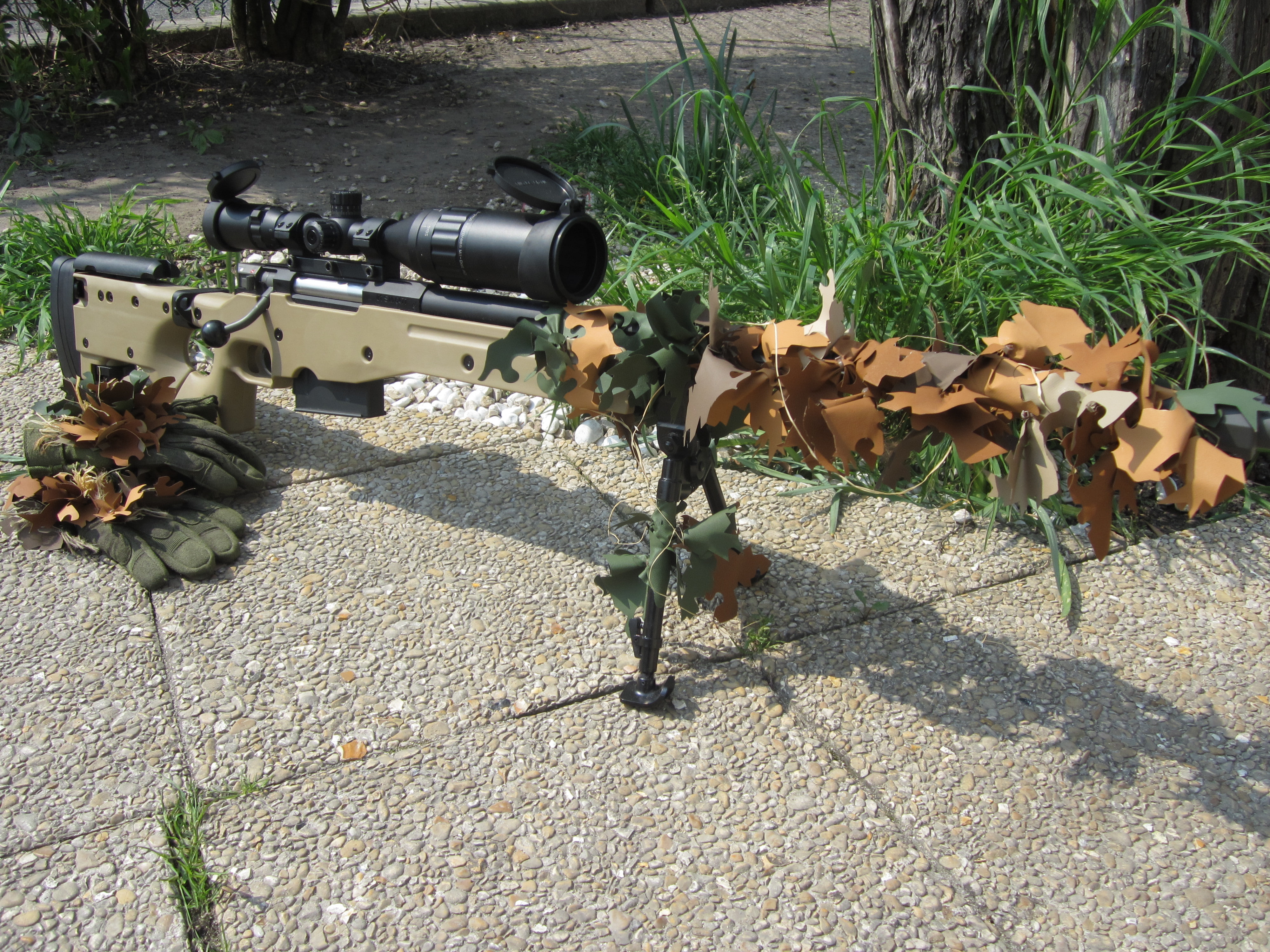 accuracy international aw.338, gloves, sniper, bipod, 4K, rifle, disguise, HD Wallpaper