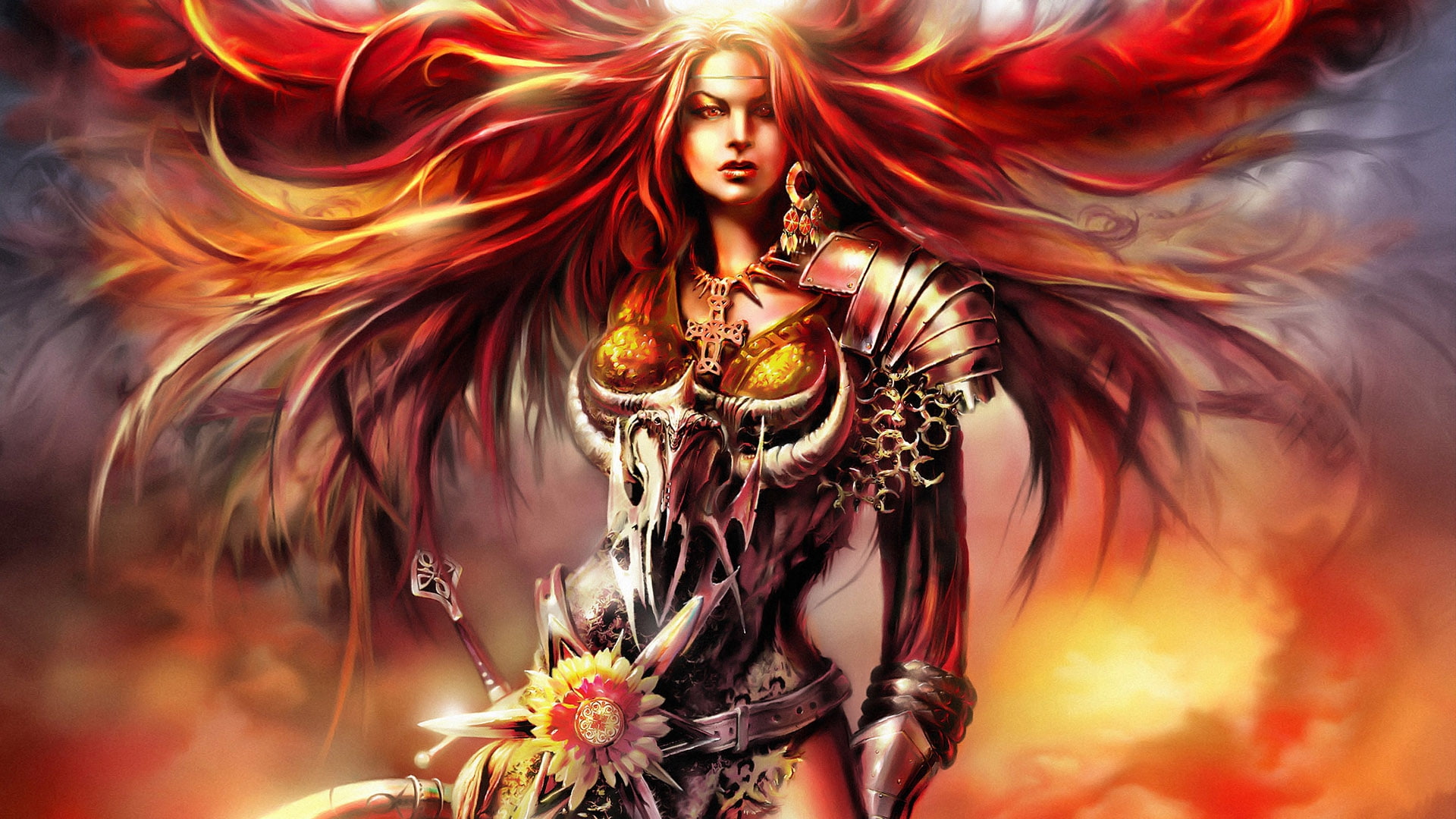 red, 1080P, hd, ps, head, gamer, art, video, games, girl, Gamer girl, xbox, zelda, ps3, red head, HD Wallpaper