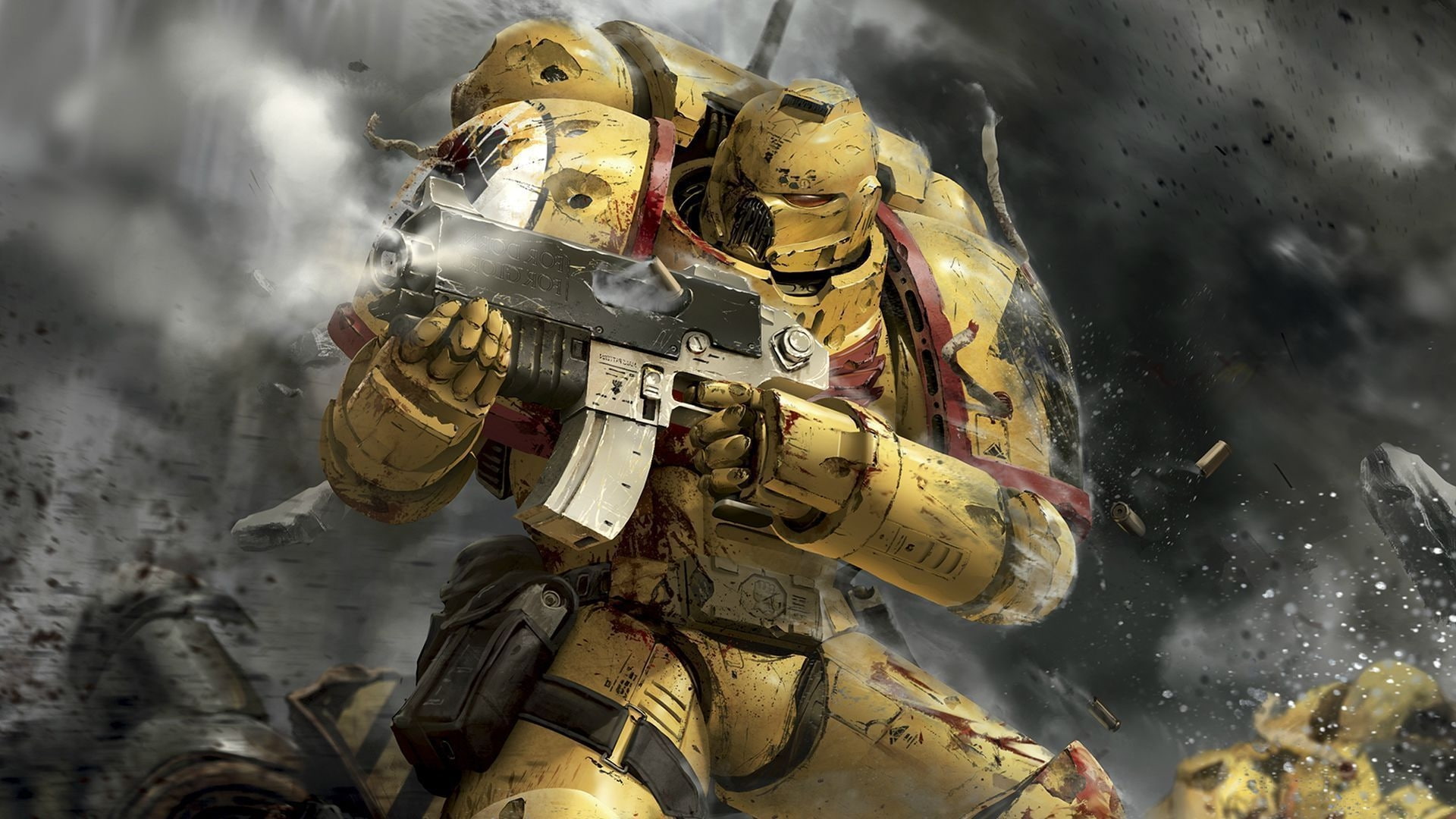 warhammer 40000: space marine, artwork, Games, robots, 1080P, battle, HD Wallpaper