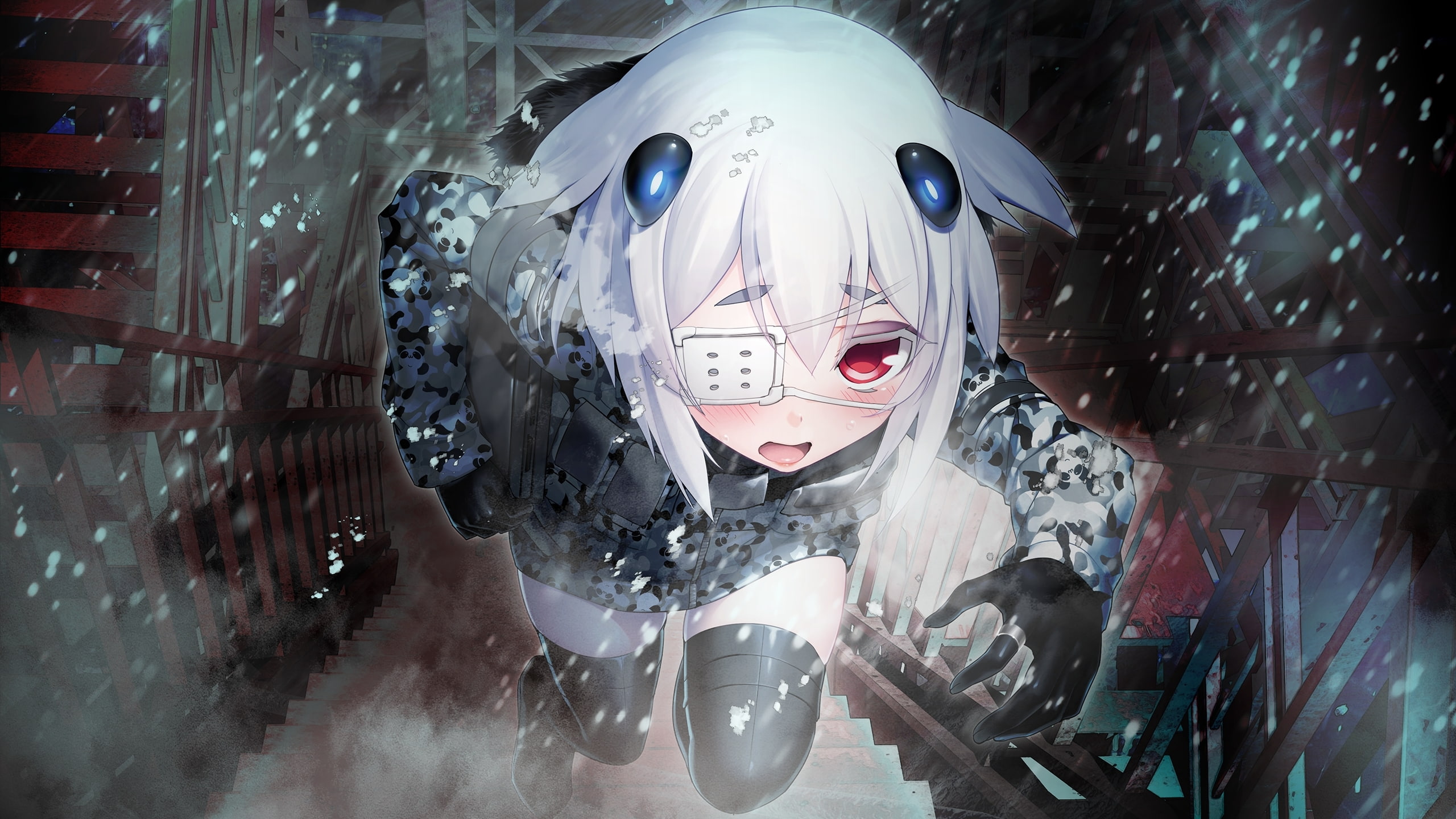 nature, tokyo necro, Anime, male likeness, close-up, transparent, white hair, indoors, disguise, architecture, red eye, representation, 2K, creativity, HD Wallpaper