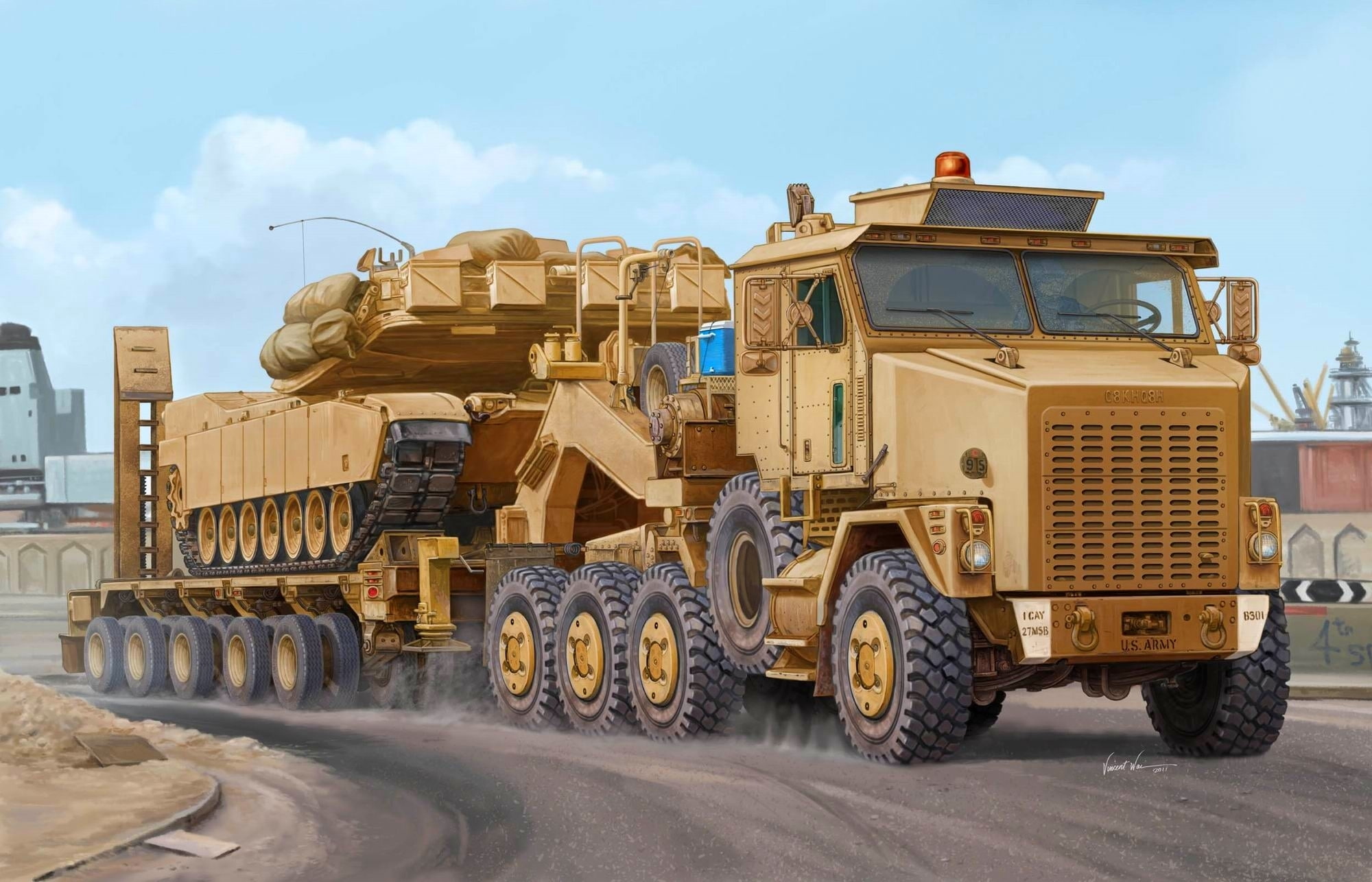 car, truck, nature, russia, land Vehicle, Heavy Equipment Transport, mode of Transport, dirt, OSHKOSH M1070 HET, motor vehicle, 8x8, commercial land vehicle, HD Wallpaper