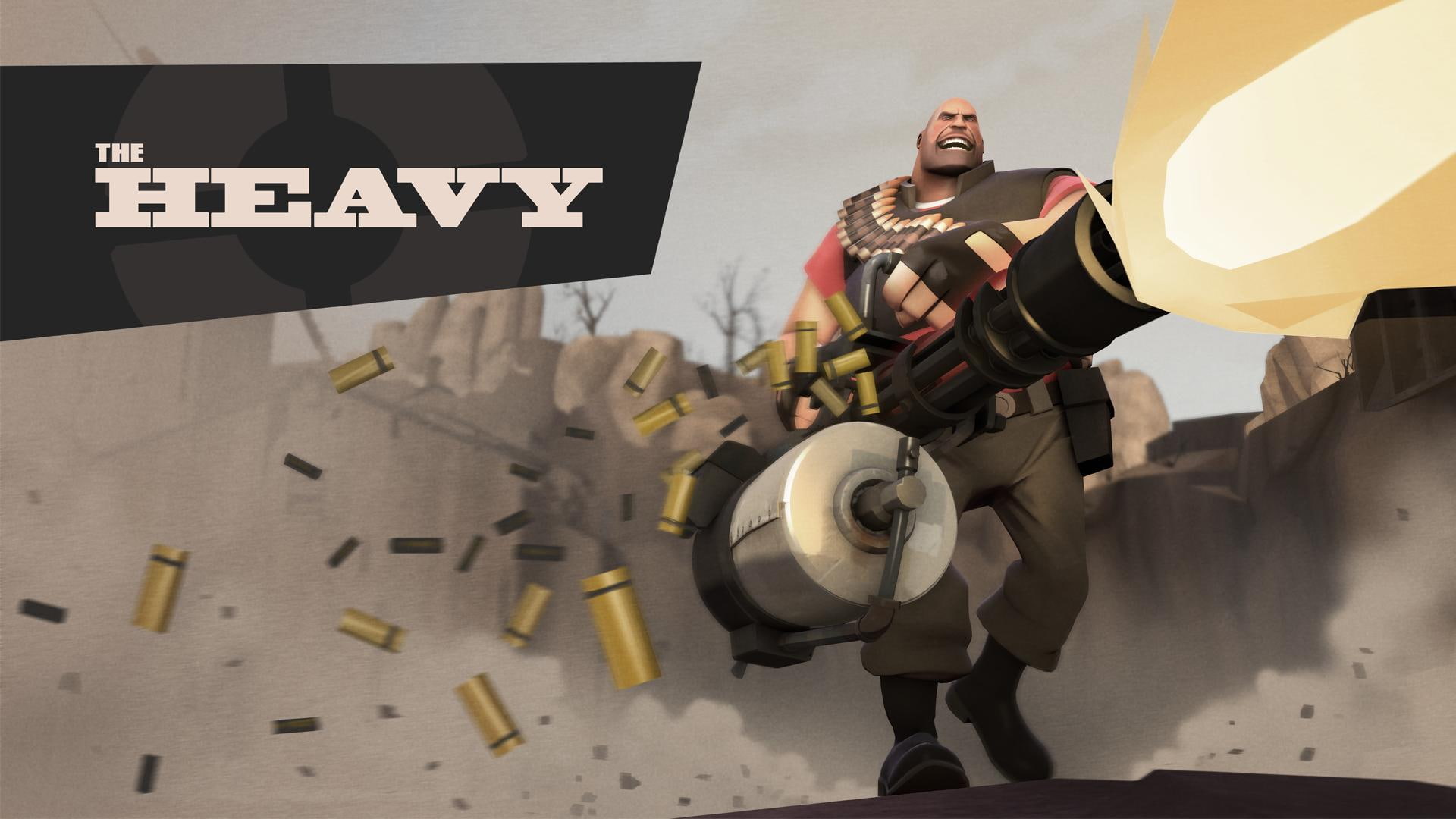 hd, 1080P, guy, minigun, weapons, video games, fortress, team, heavy, HD Wallpaper
