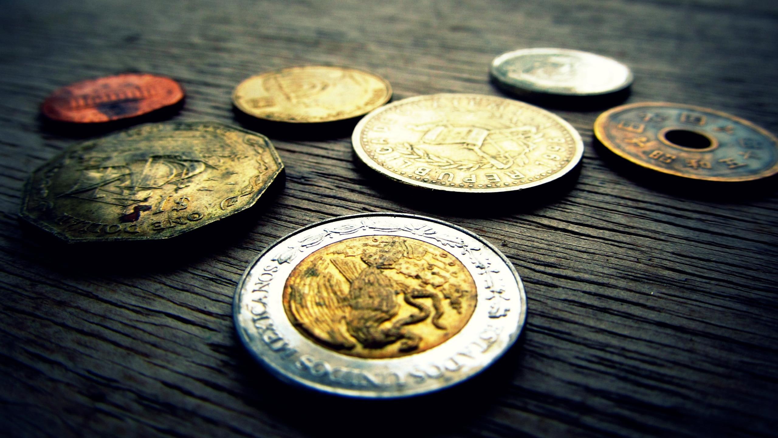 background, 2K, collection, coins, con, HD Wallpaper
