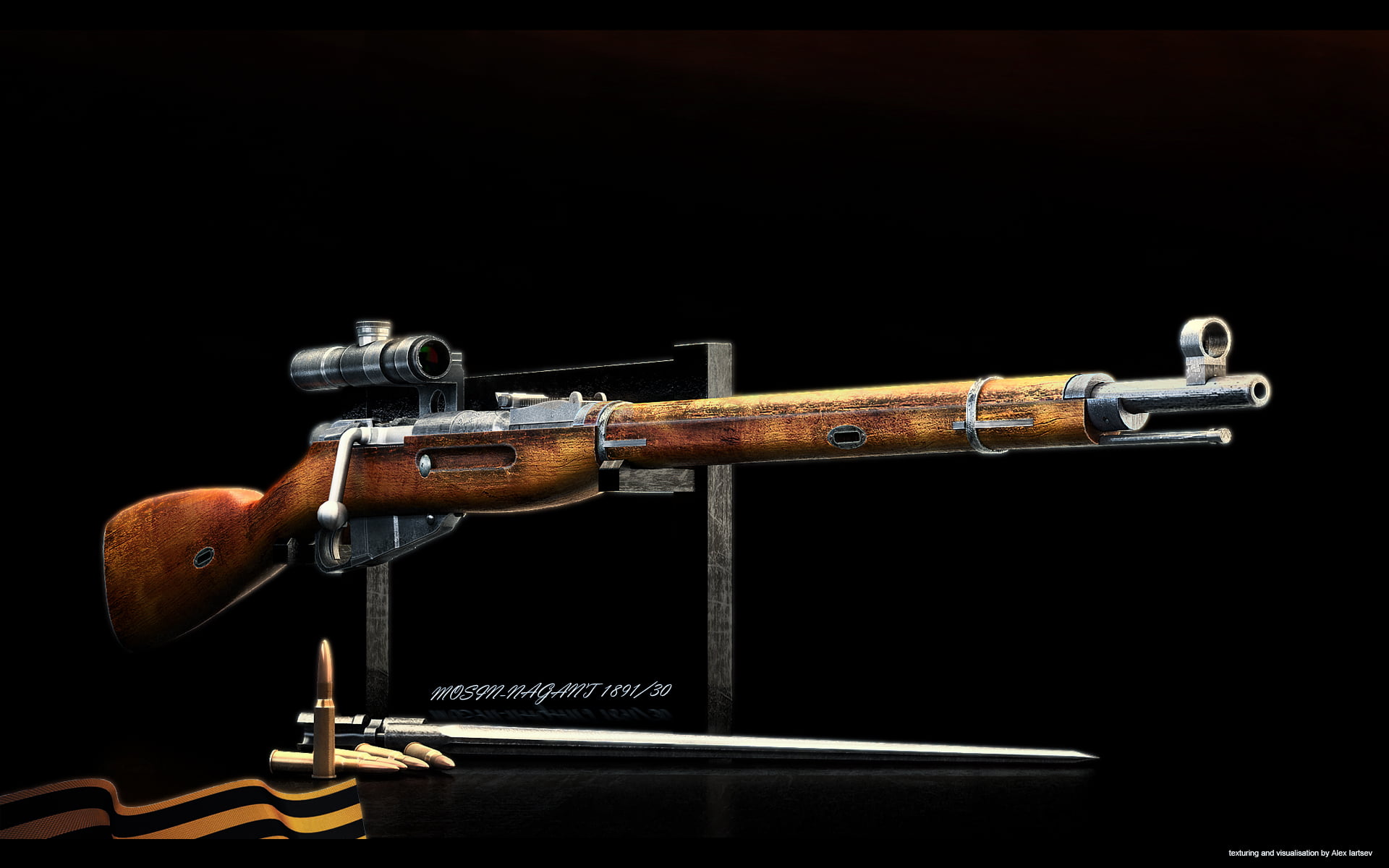 safety, indoors, Sniper, 1080P, still life, no People, brown, communication, security, equipment, copy space, rifle, black Background, table, Mosin, weapon, HD Wallpaper