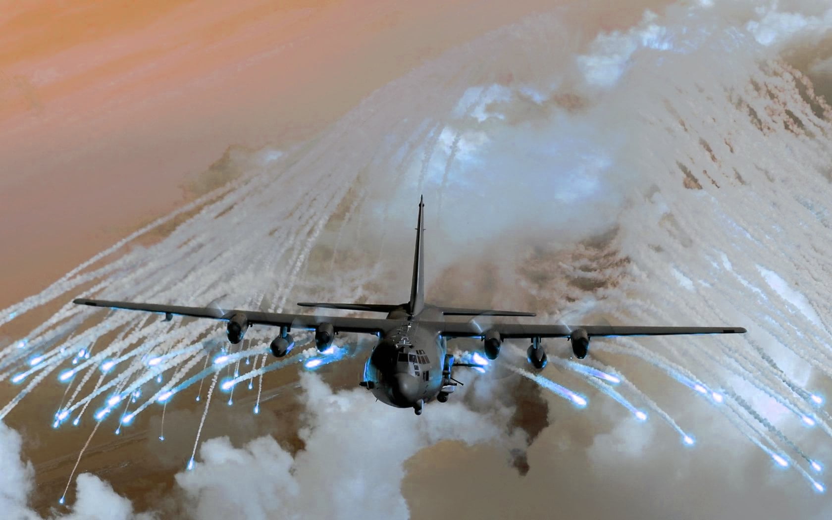 Lockheed AC-130, outdoors, mode of transportation, aggression, Military Aircrafts, plane, military, airplane, flying, airport, fighter plane, gray, nature, HD Wallpaper