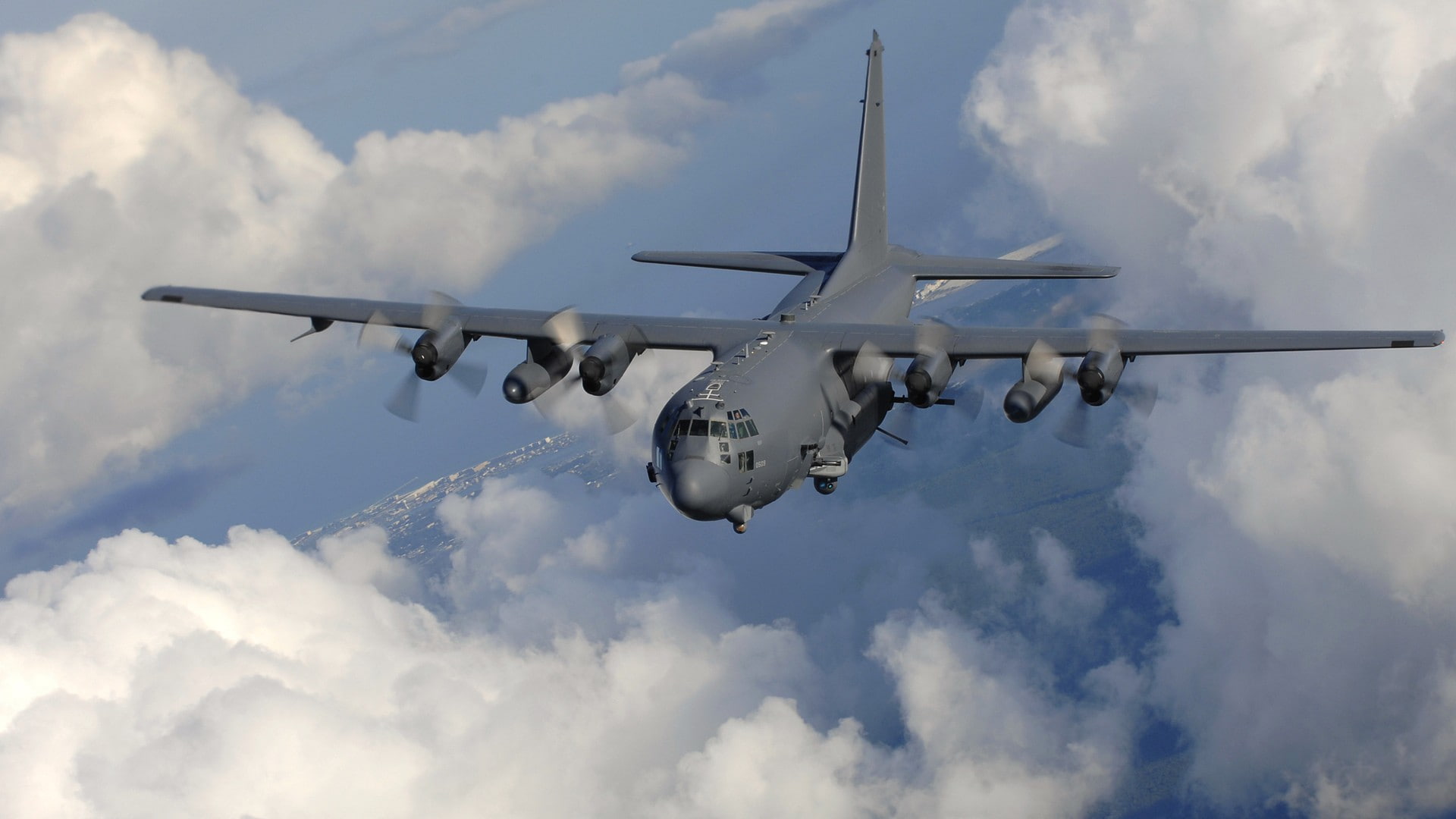 1080P, AC-130U, vehicle, military, clouds, military aircraft, aircraft, HD Wallpaper