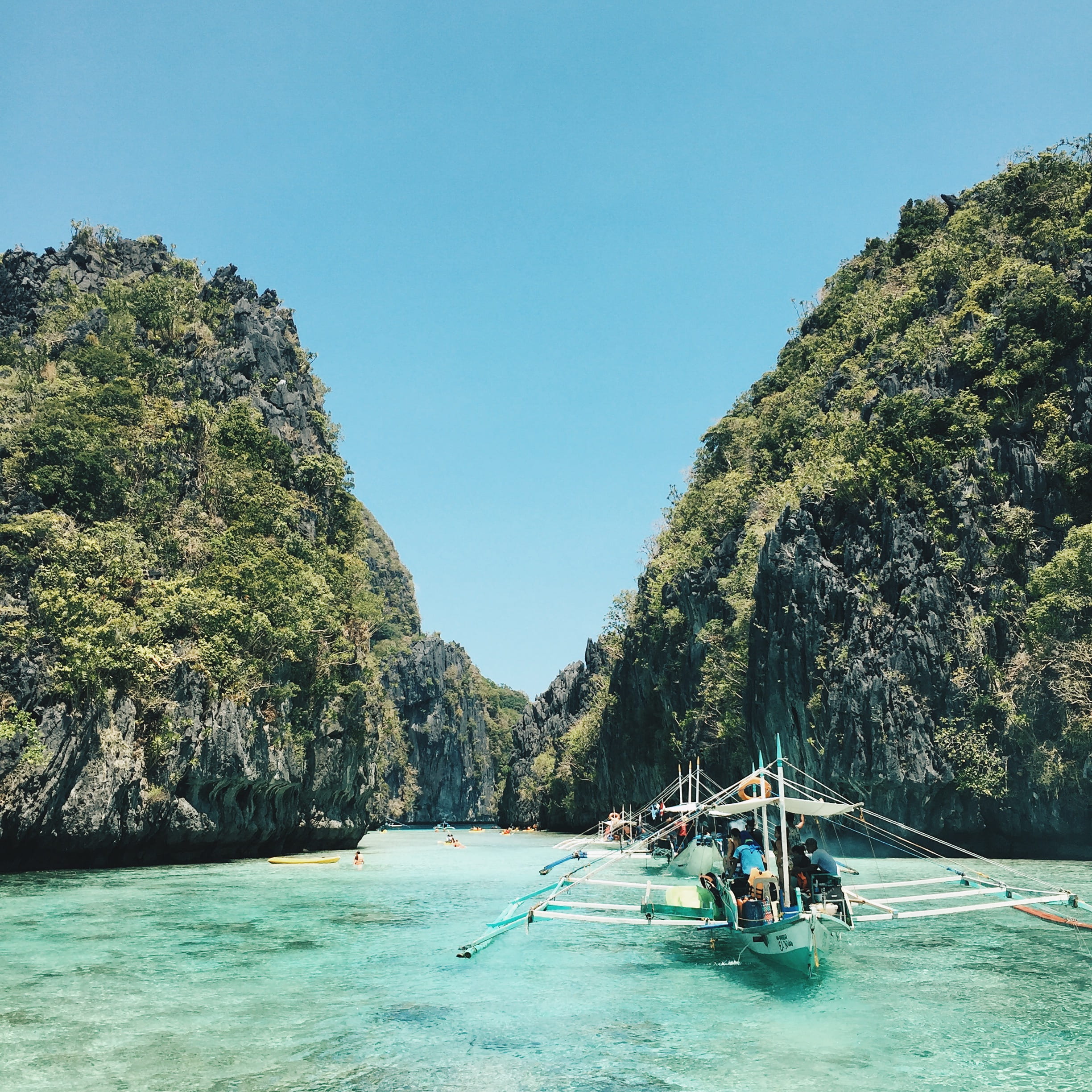 palawan, sea, ocean, lagoon, vacation, photography, water, idyllic, turquoise, white, beach, recreation, beauty in nature, sky, paradise, mode of transportation, Phone HD Wallpaper