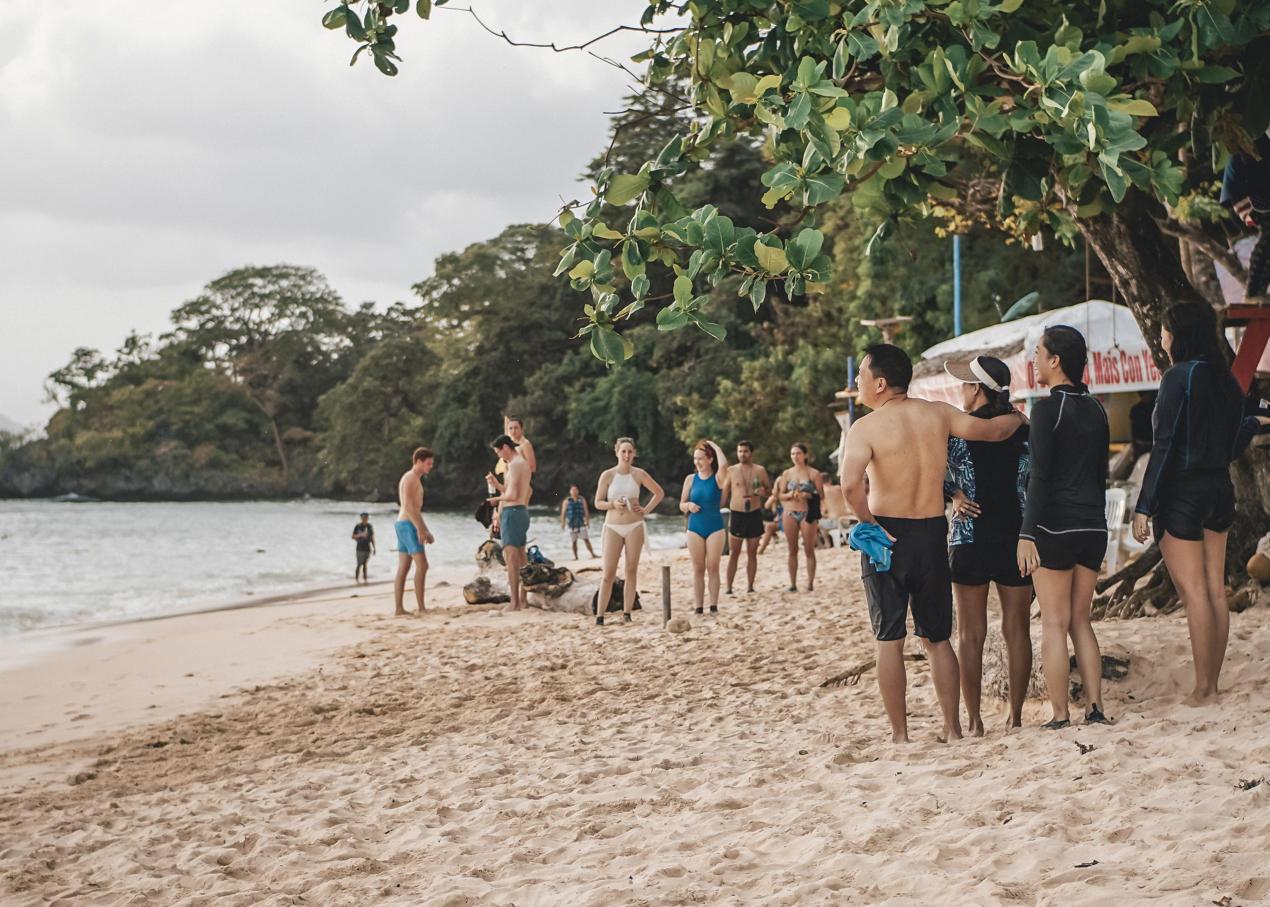 outdoors, seven commandos beach, 4K, undershirt, trip, barefoot, people, women, tree, el nido, nature, swimwear, human, water, caucasian, coast, day, sky, HD Wallpaper