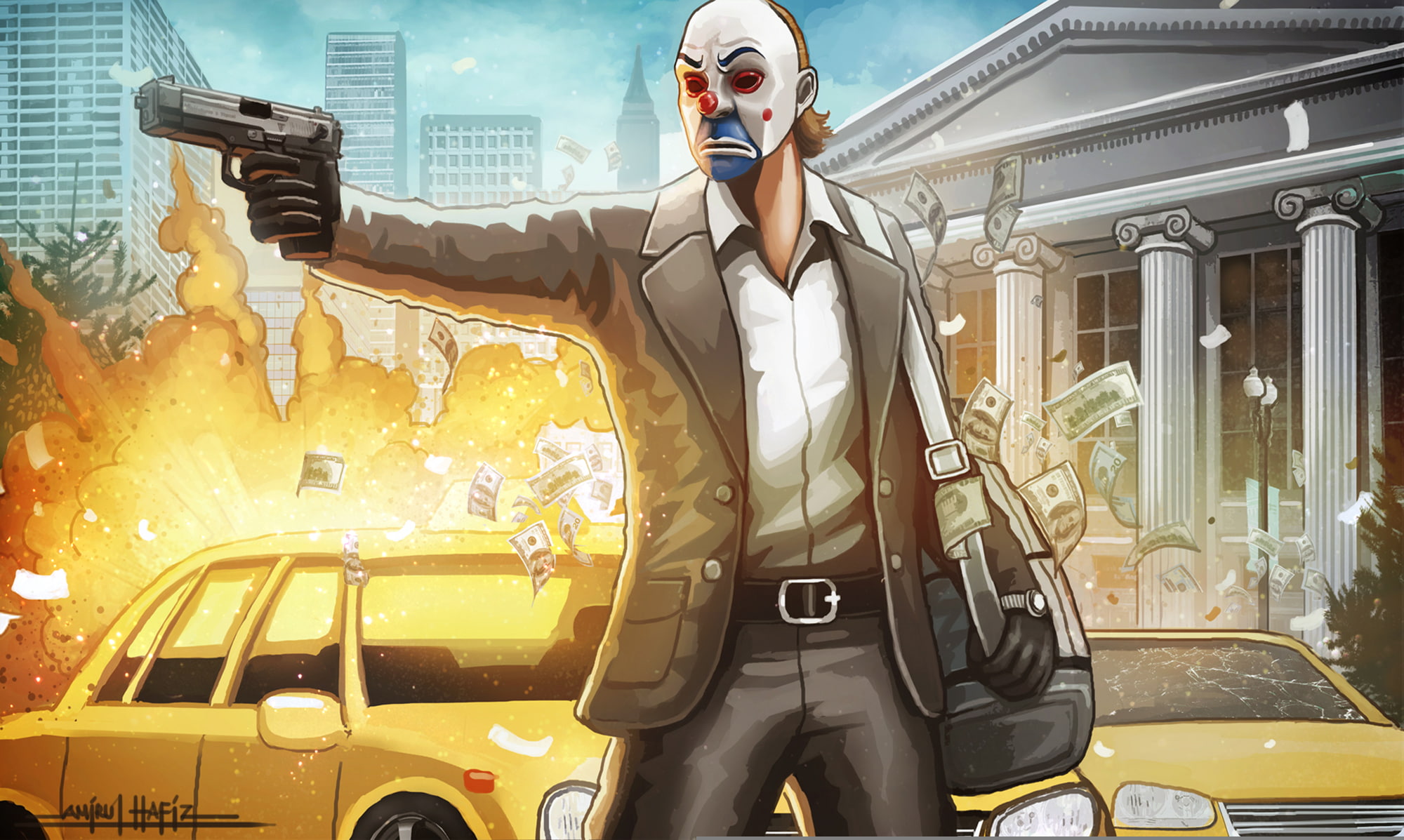 1080P, the Bank, the robber, The Dark Knight, Joker, HD Wallpaper