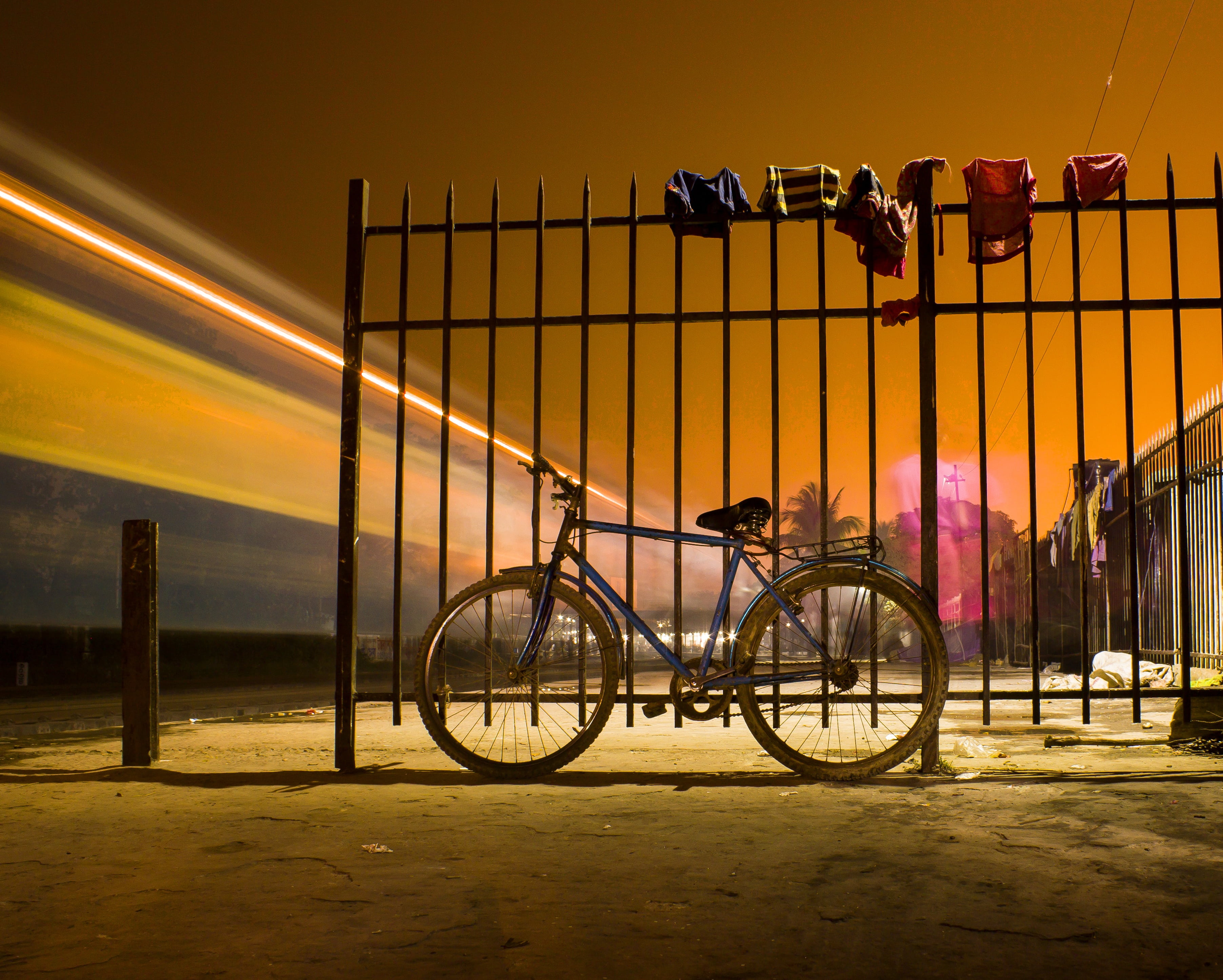 architecture, land, built structure, light, evening, fast, metro, journey, mode of transportation, bicycle, road, train, arrival, light trail, travel, transport, HD Wallpaper