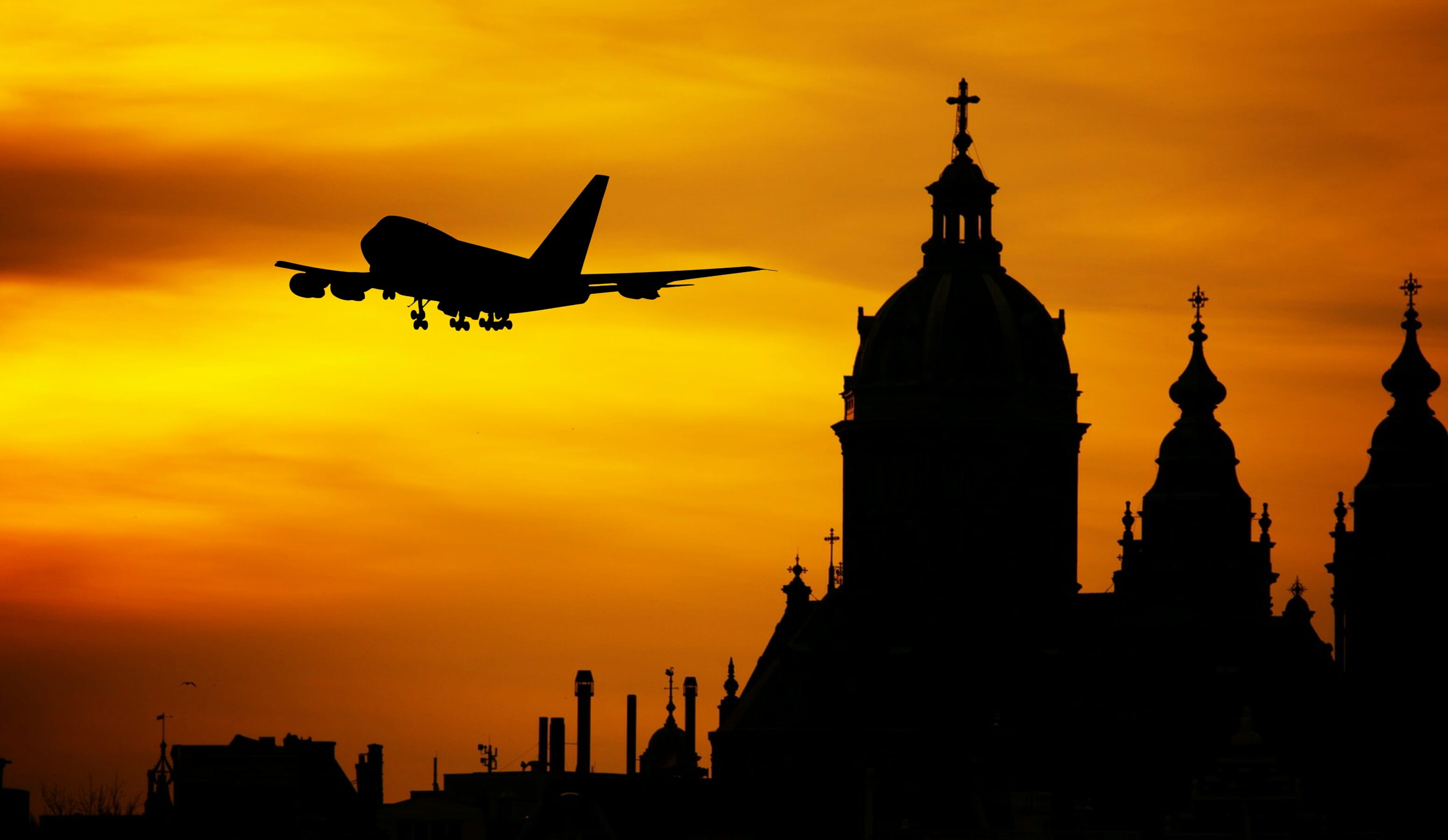departure, hipster, sunrise, orange color, passenger, jet, international, cloud - sky, flying, nature, near, sunset, business, evening, airplane, travel, HD Wallpaper
