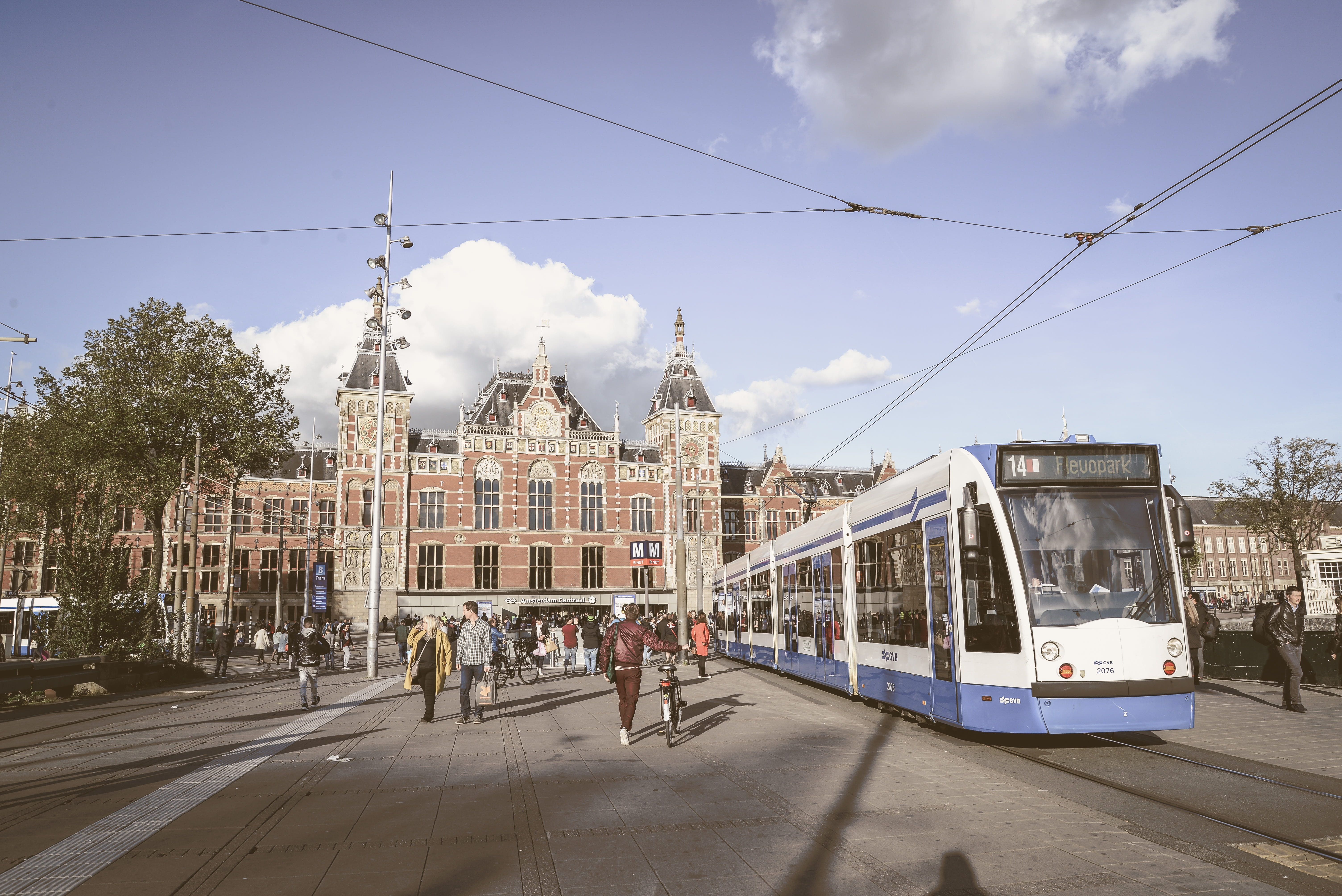sky, tram, city, nature, railway, lifestyles, cable car, cable, day, electricity, netherlands, station, tracks, mode of transportation, transport, travel, HD Wallpaper