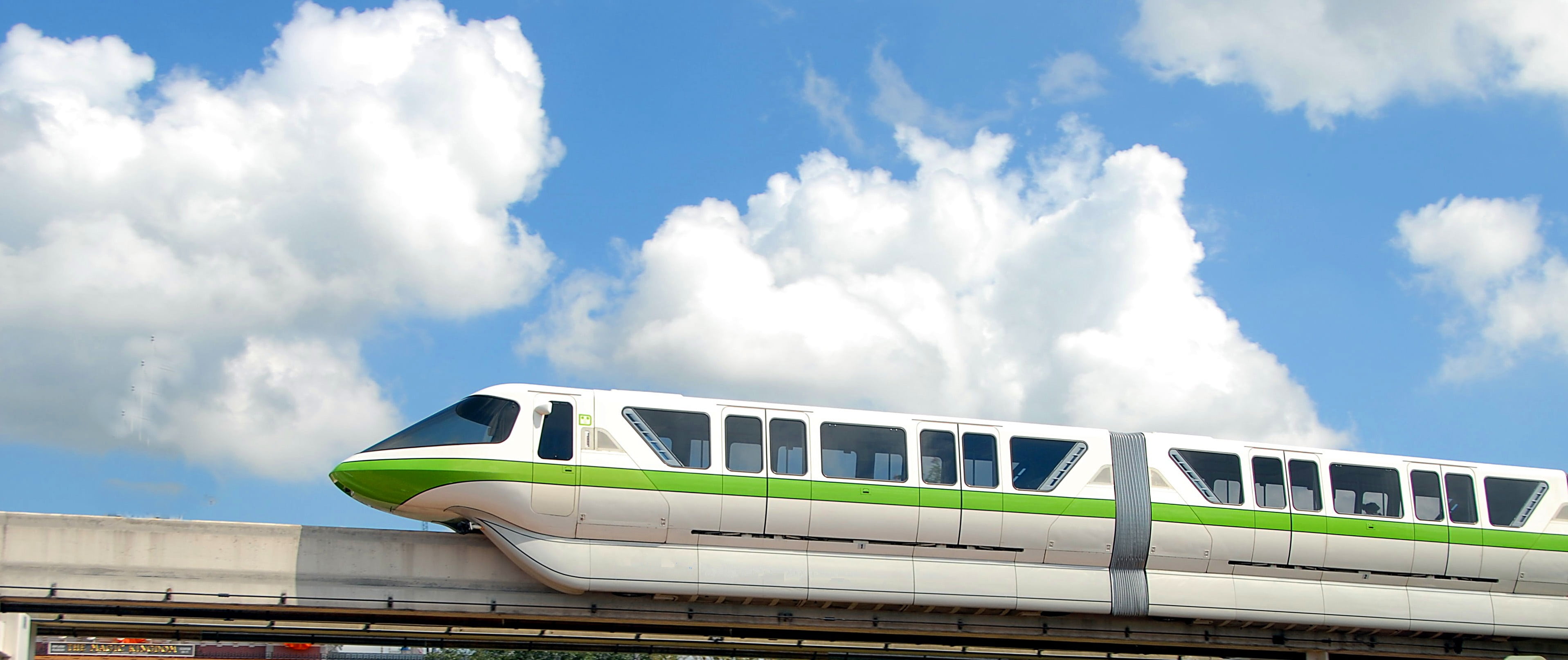 subway train, 2K, built structure, leaving, track, cloudy, outdoors, mono rail, tourism, no people, environment, nature, monorail, daytime, theme park, HD Wallpaper