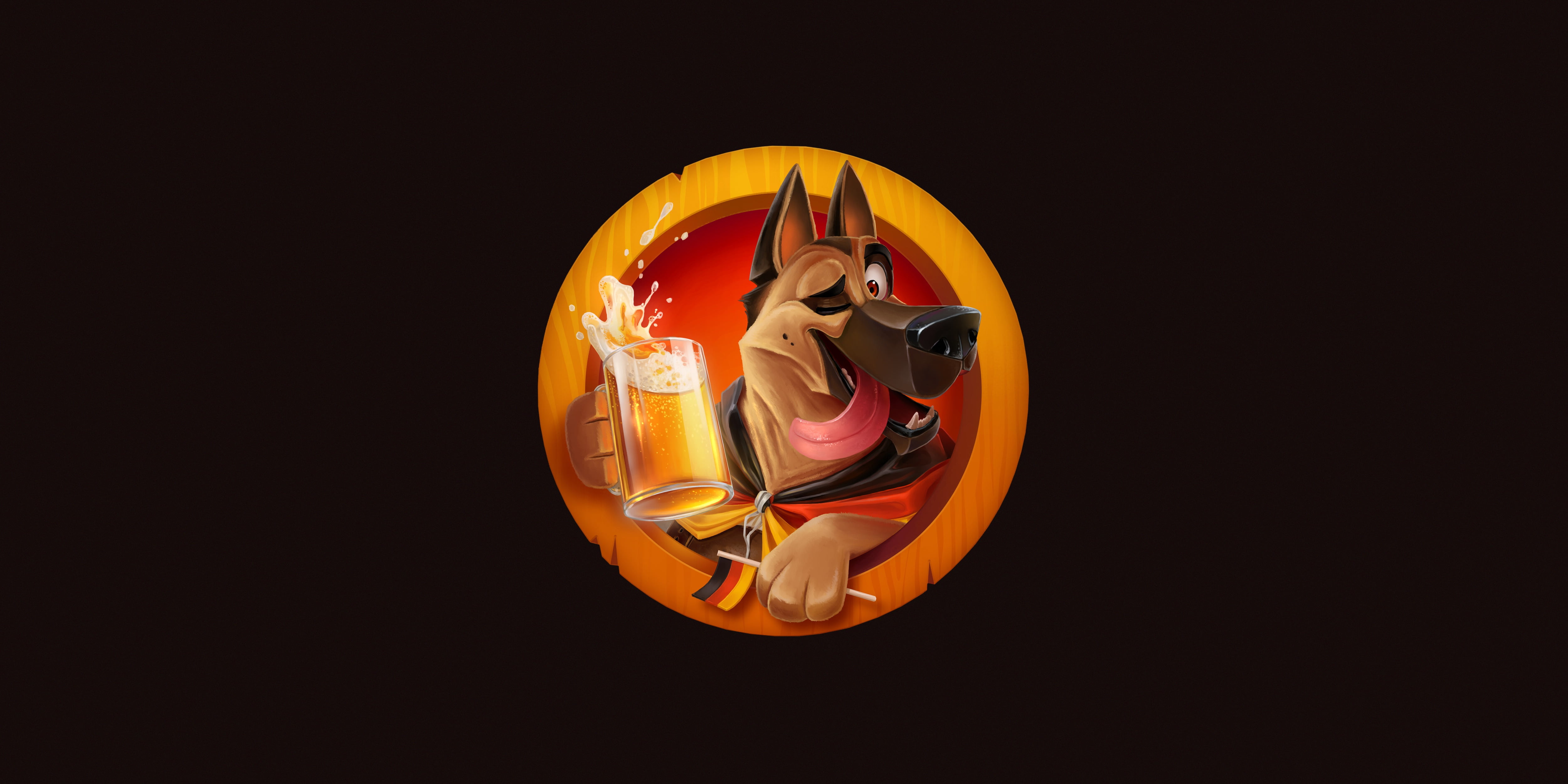 Glass, German Shepherd, Beer, 4K, Germany, Intoxicating, Flag, Drink, Shepherd, Will, Style, Dog, Bakal, Minimalism, HD Wallpaper