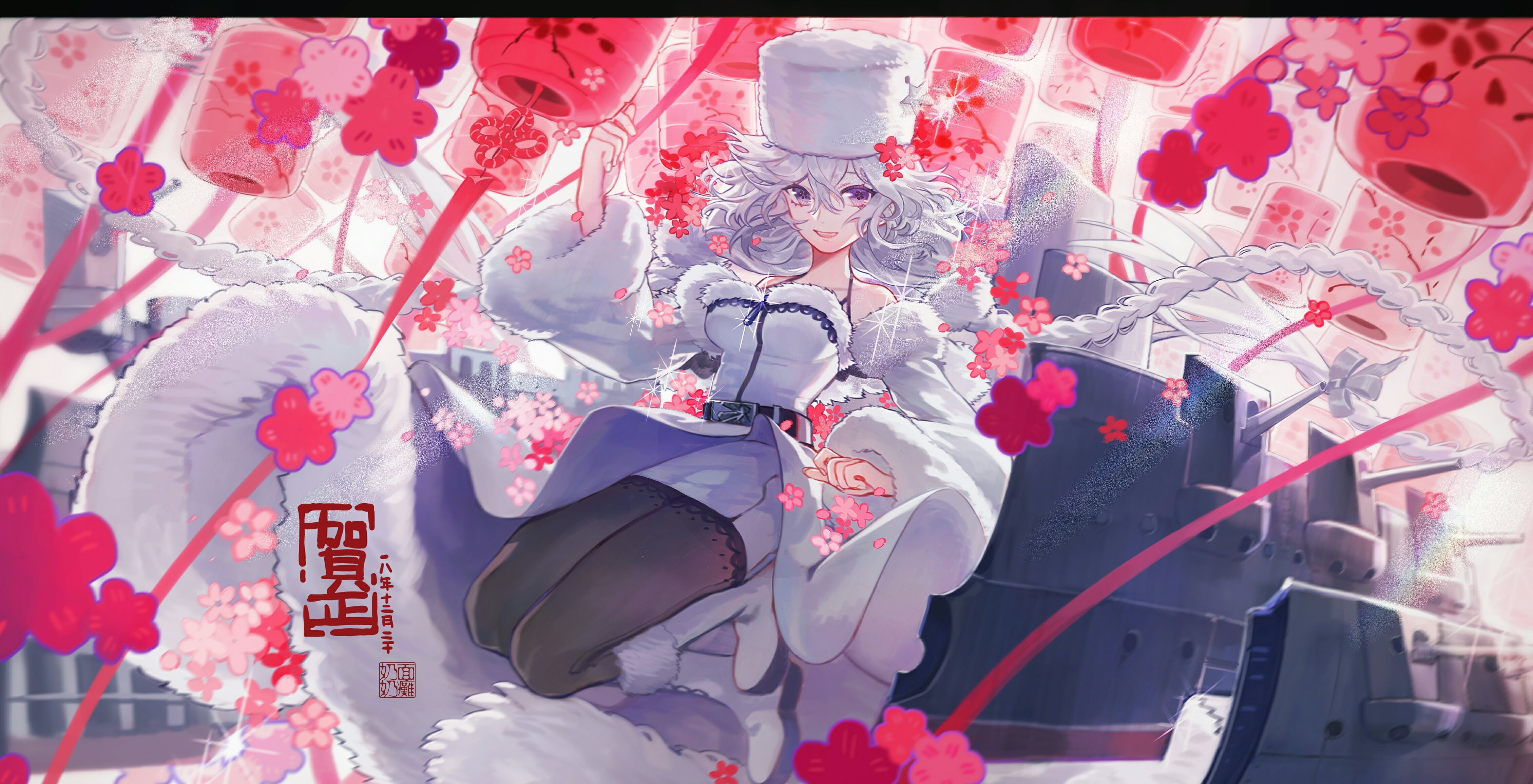 Girl, Ship, Avrora (Azur Lane), Anime, Azur Lane, 4K, Woman, Dress, Lantern, HD Wallpaper