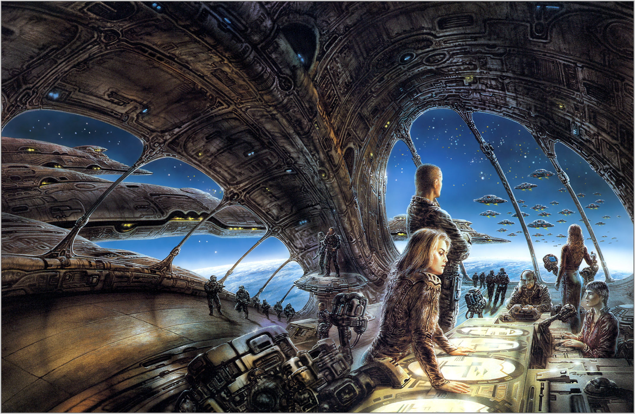 Luis Royo, history, the past, ruined, arch, statue, space, travel, people, building exterior, built structure, trek, 1080P, travel destinations, HD Wallpaper