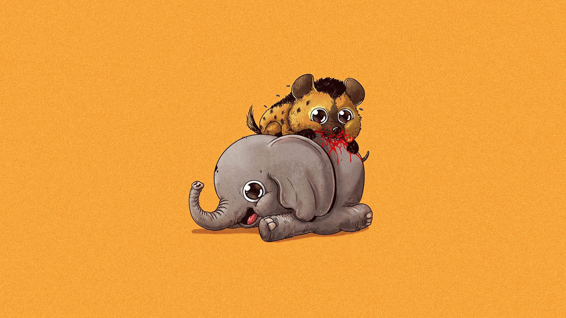 hyena, studio shot, yellow, stuffed toy, toy, human representation, art and craft, gray, minimalism, still life, representation, illustration, orange background, HD Wallpaper