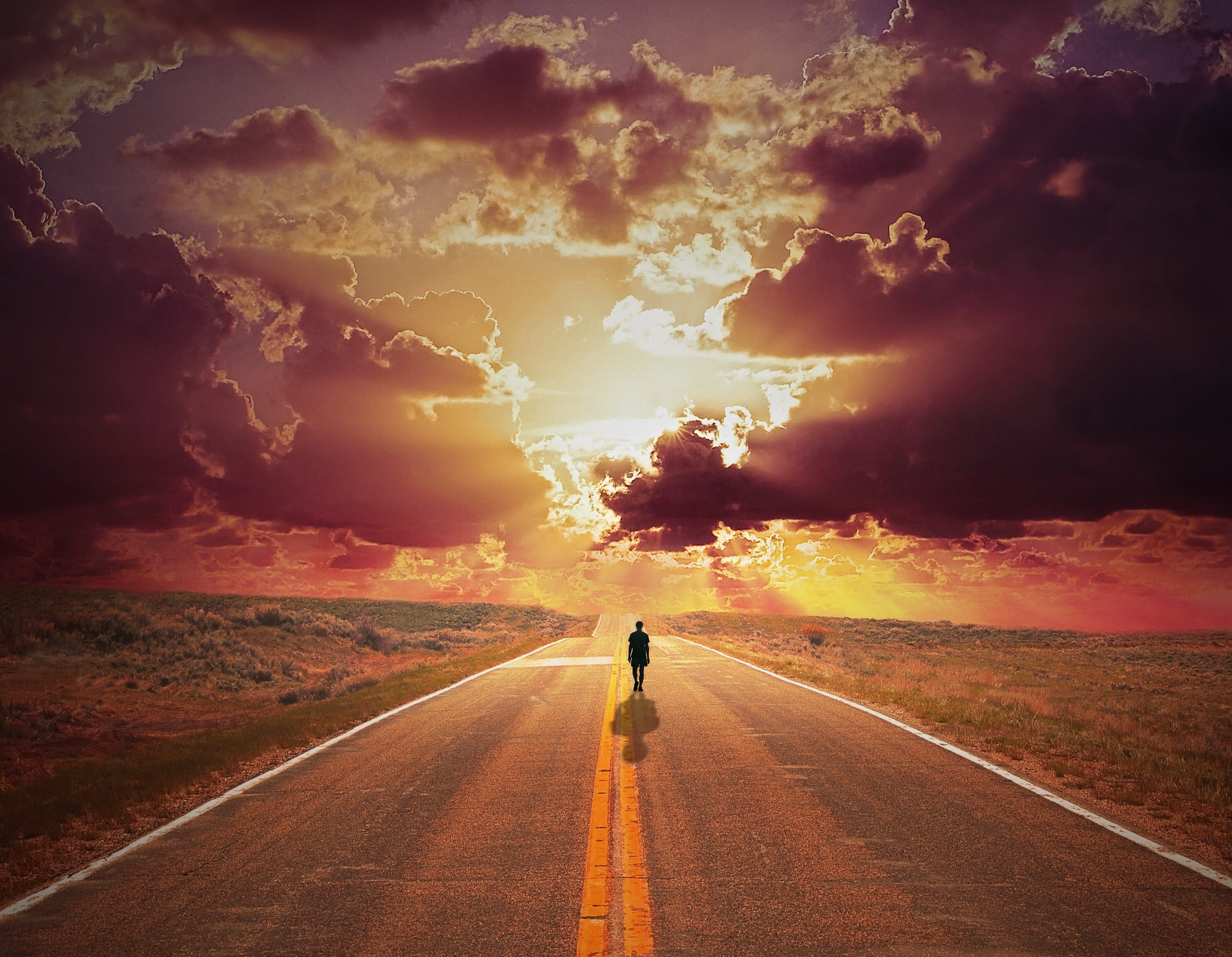 one person, beauty in nature, marking, water, sign, transportation, the way forward, beach, person, cloud - sky, people, road marking, tranquility, diminishing perspective, HD Wallpaper