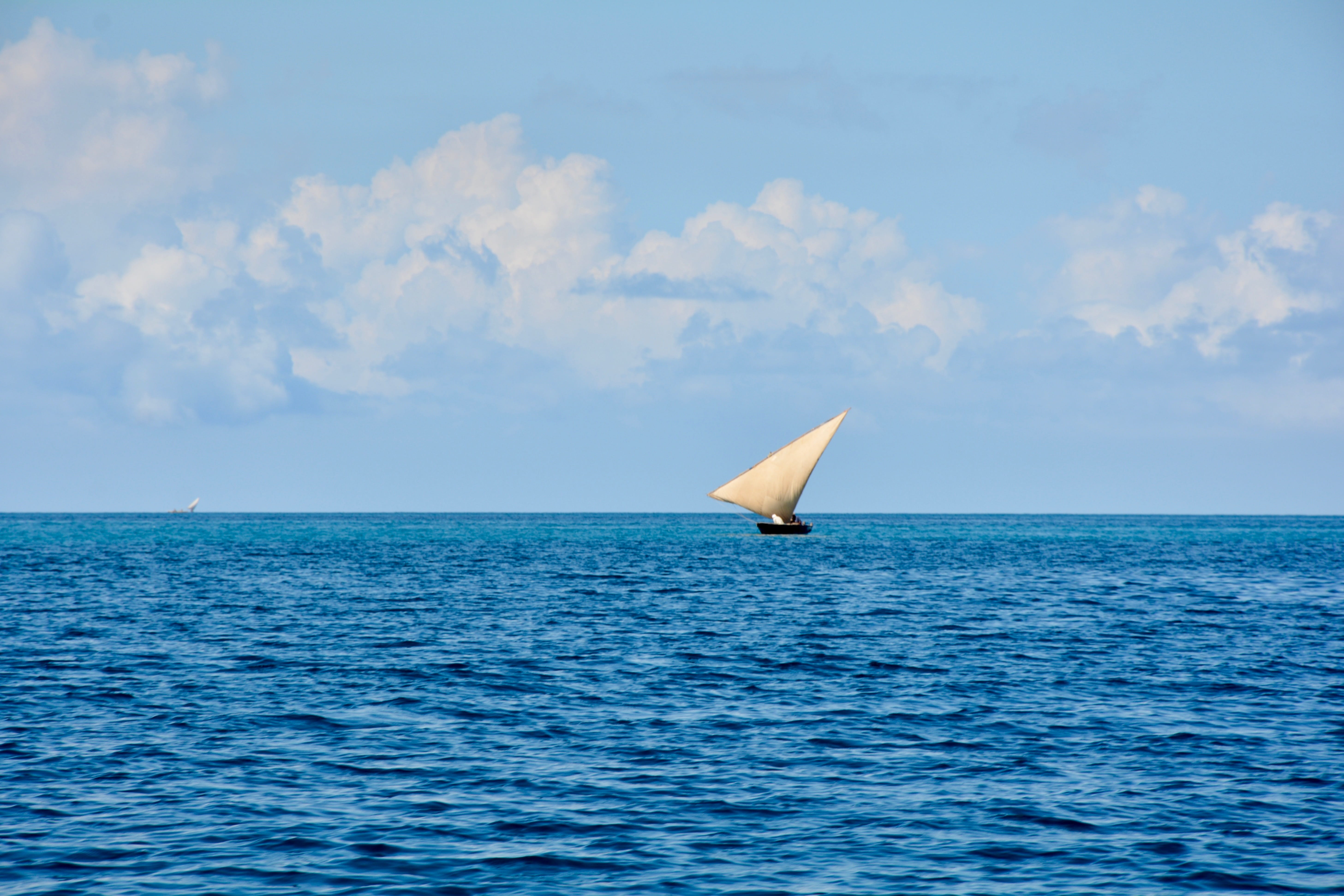 waterfront, scenics - nature, turquoise colored, outdoors, day, beauty in nature, africa, idyllic, sailboat, the indian ocean, no people, cloud - sky, horizon over water, HD Wallpaper