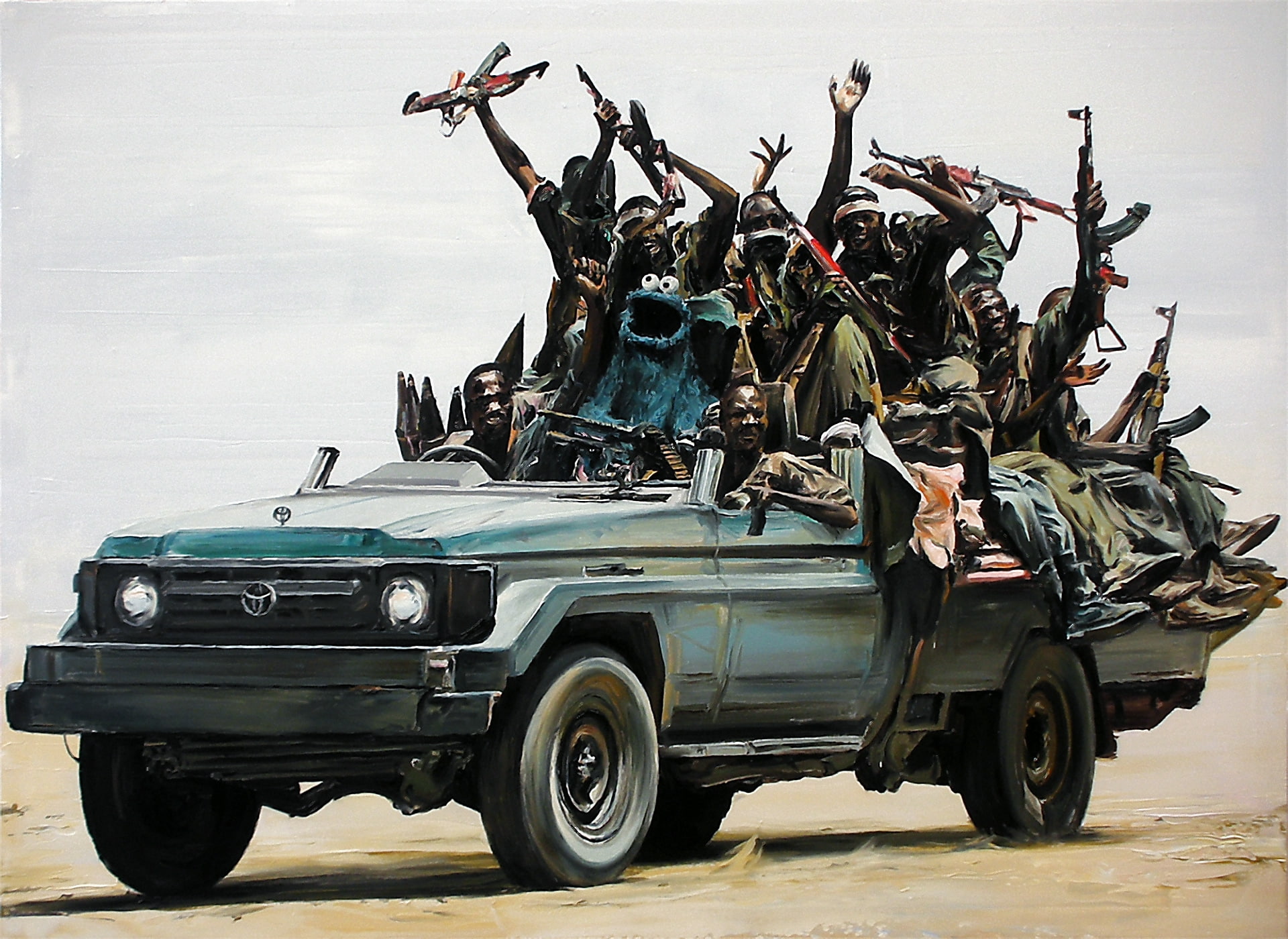 road, toyota, vehicles, nature, mode of transportation, car, side view, 1080P, ak 47, off-road vehicle, clear sky, somalia, cookie, military, transportation, HD Wallpaper