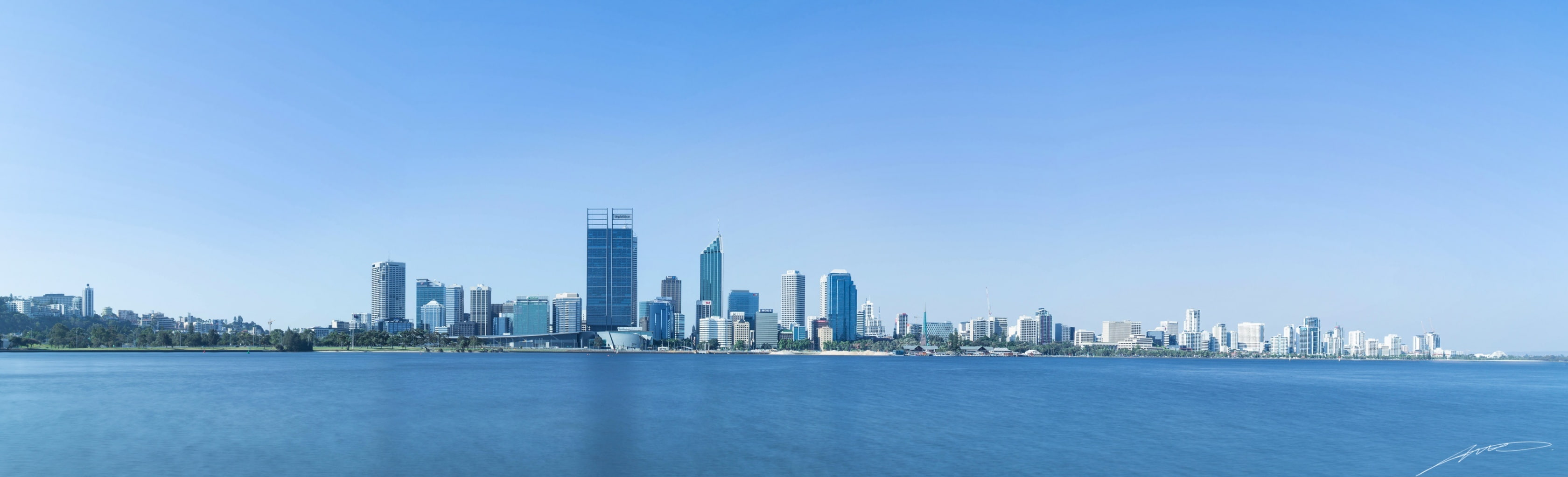 Australia, blue, architecture, 2K, perth, downtown district, buildings, no people, westernaustralia, city life, outdoors, assorted, urban skyline, office building exterior, HD Wallpaper