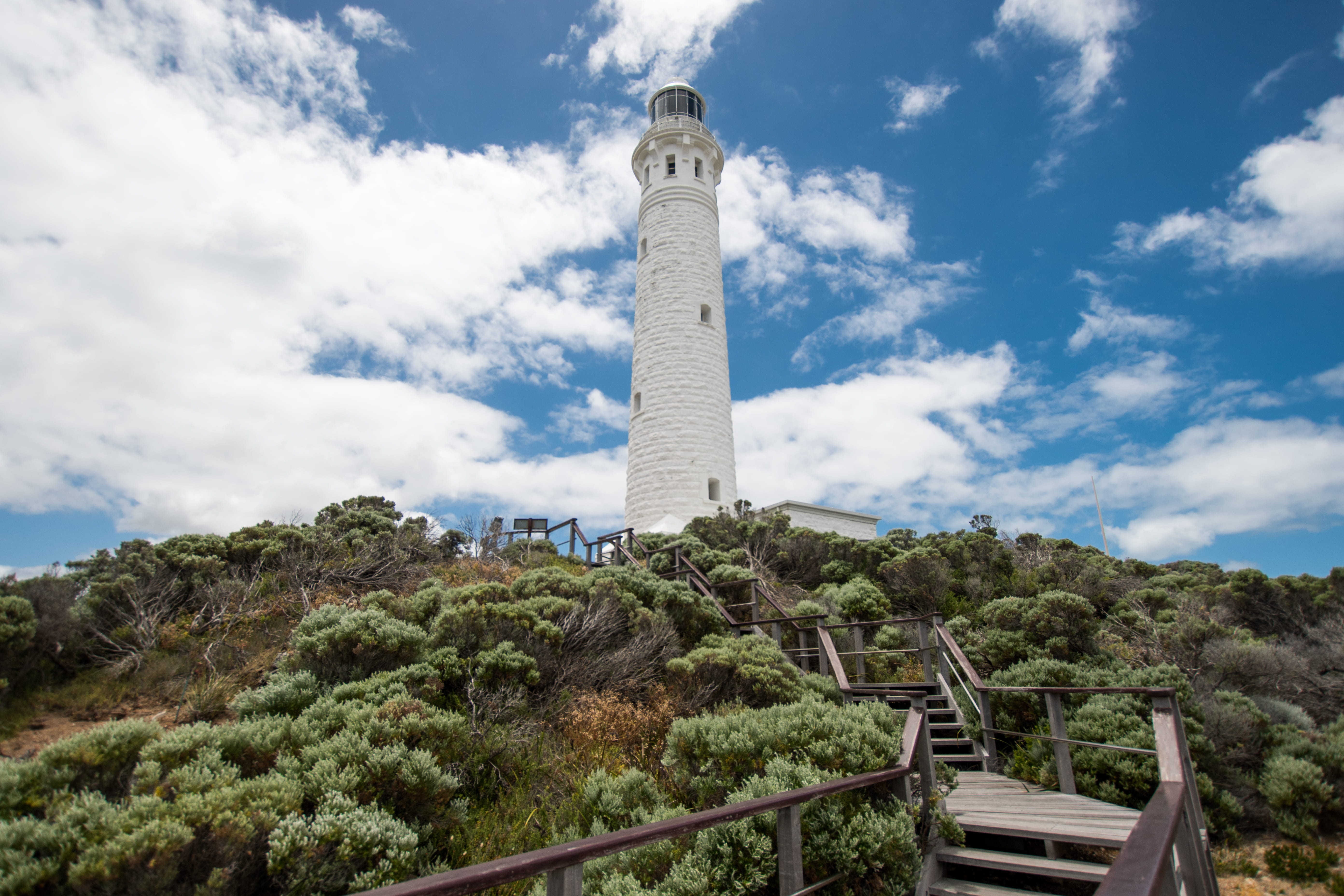 nature, 5K, tall - high, lighthouse, security, cloud - sky, railing, westernaustralia, sky, building, greenery, plant, day, no people, tower, australia, HD Wallpaper