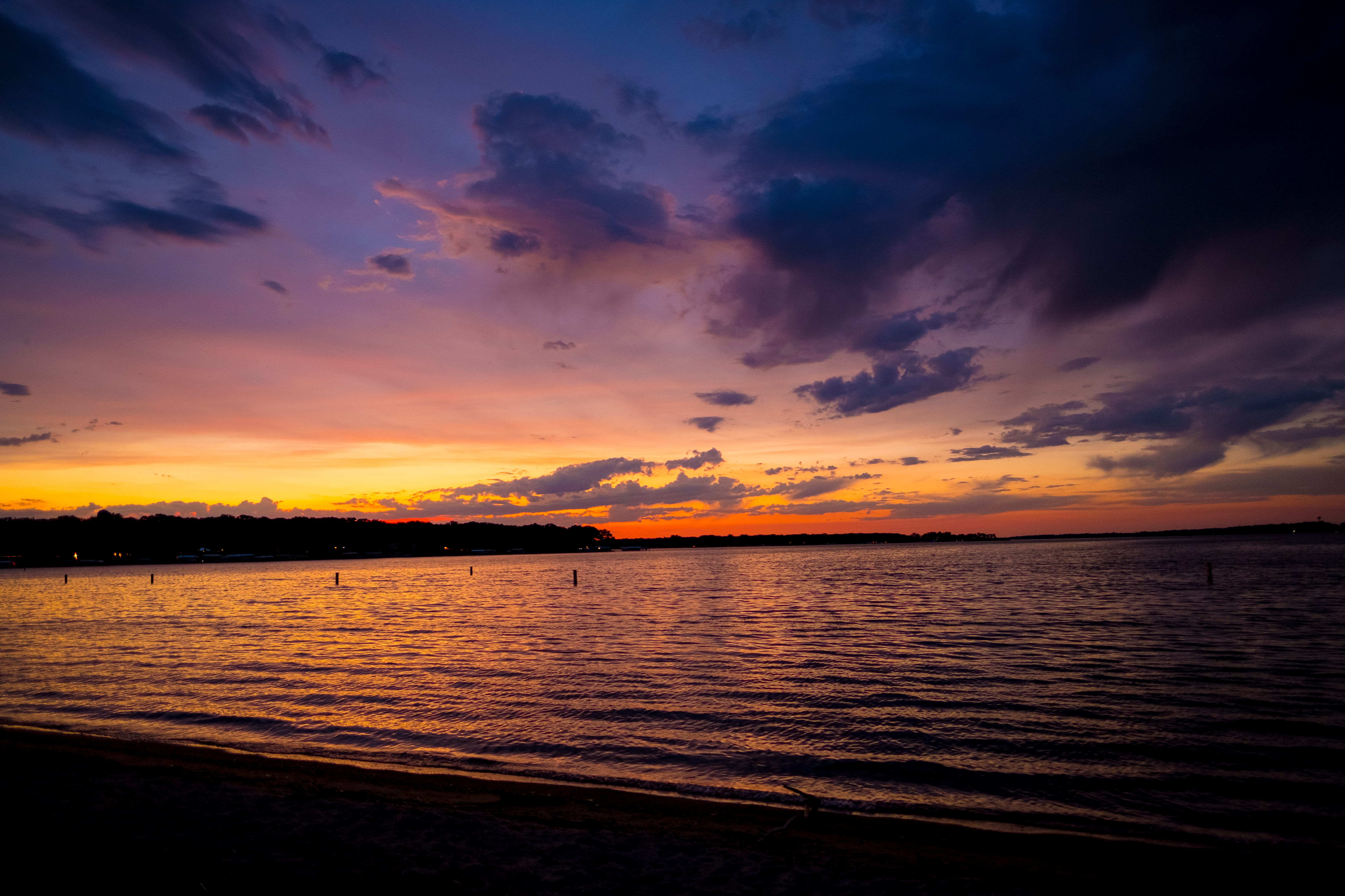 saturation, dramatic sky, water, midwest, 5K, cloud - sky, scenics - nature, colors, idyllic, nature, reflection, landscape, non-urban scene, dusk, land, HD Wallpaper