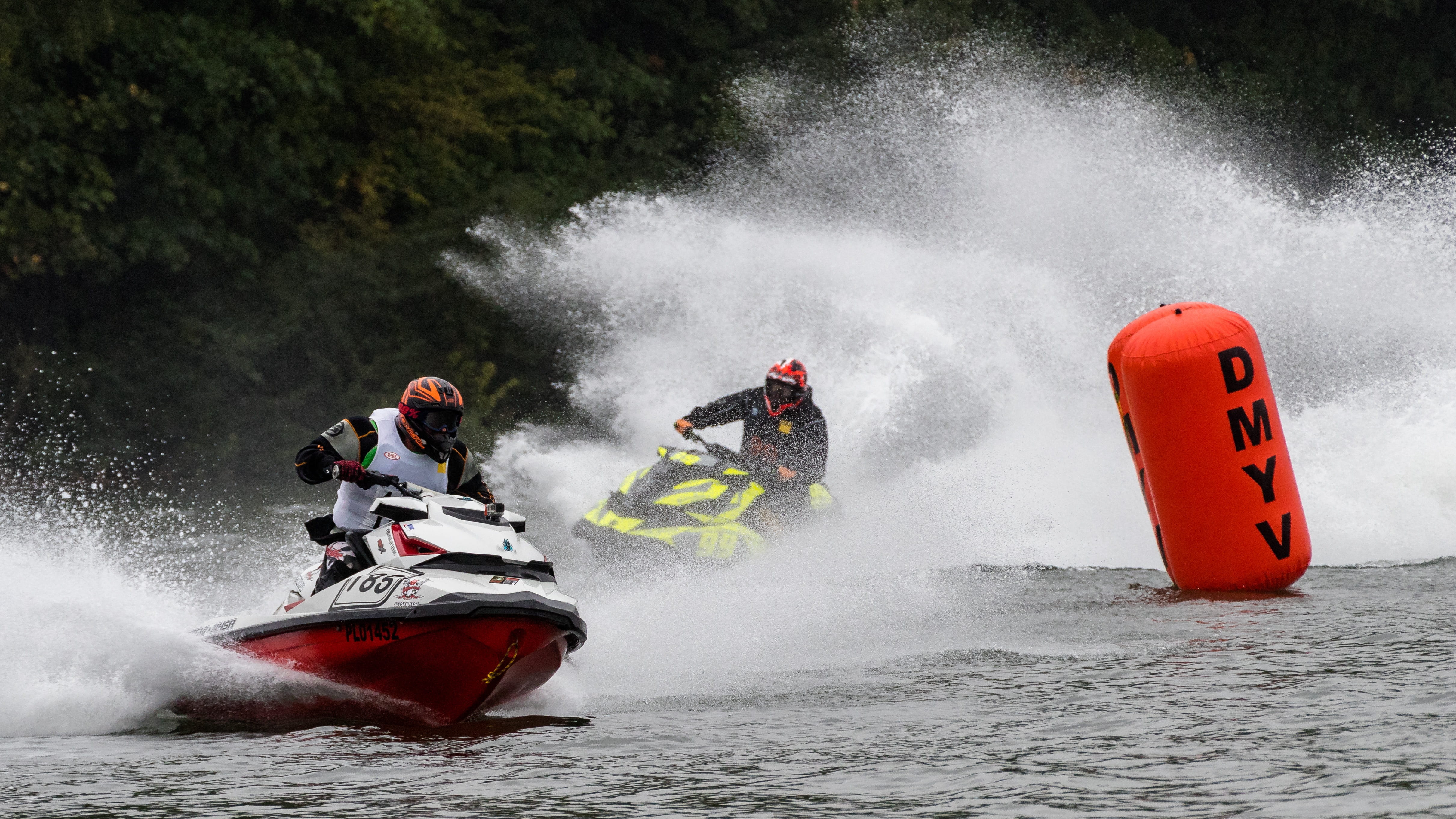 jet ski, sport, speed, motor boat race, nature, nautical vessel, helmet, motion, men, adventure, jetski race, challenge, extreme sports, 4K, transportation, HD Wallpaper