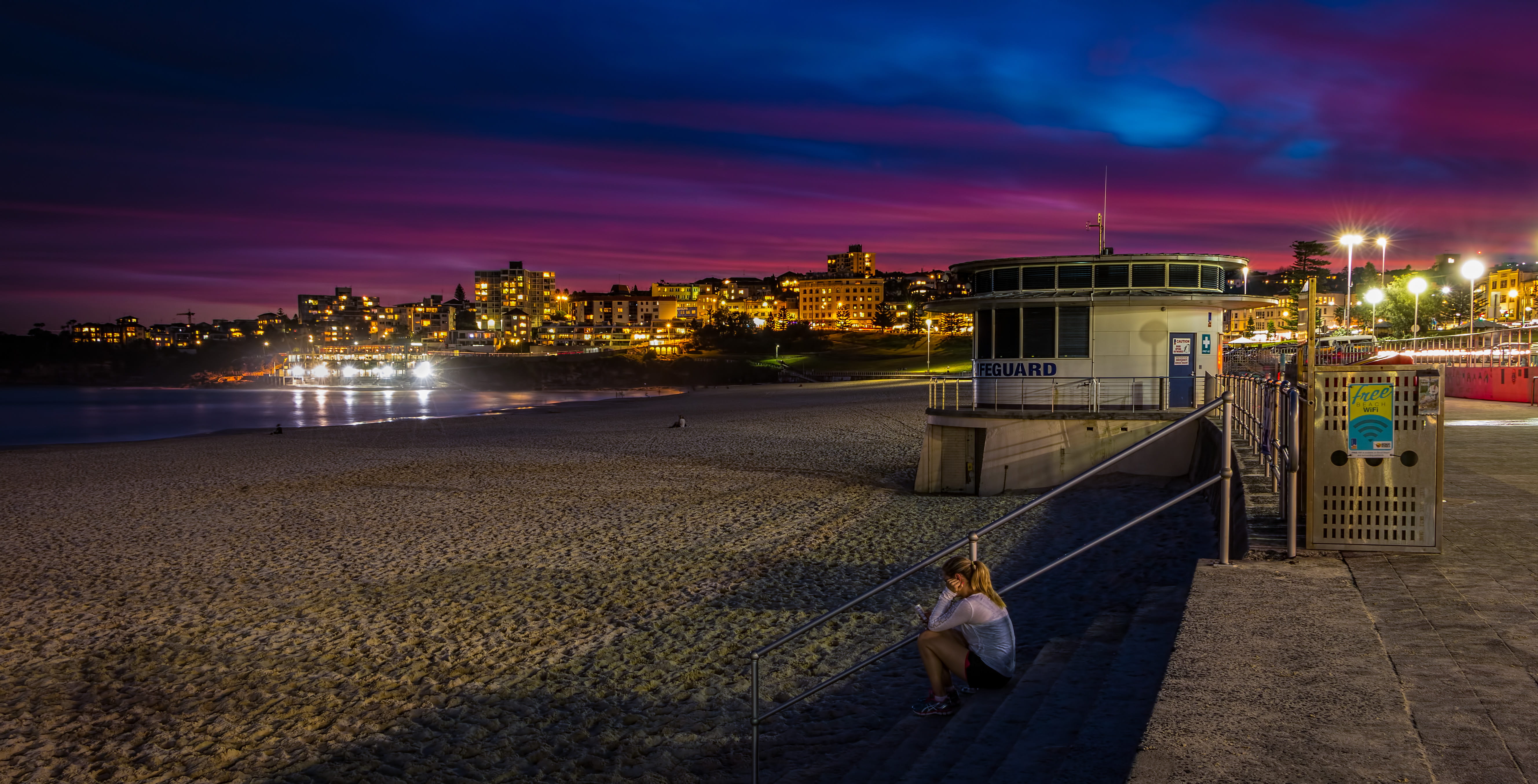 clouds, dusk, sea, transportation, night, architecture, cityscape, hdr, australia, building, city, adult, water, building exterior, red, sunset, cloud - sky, HD Wallpaper