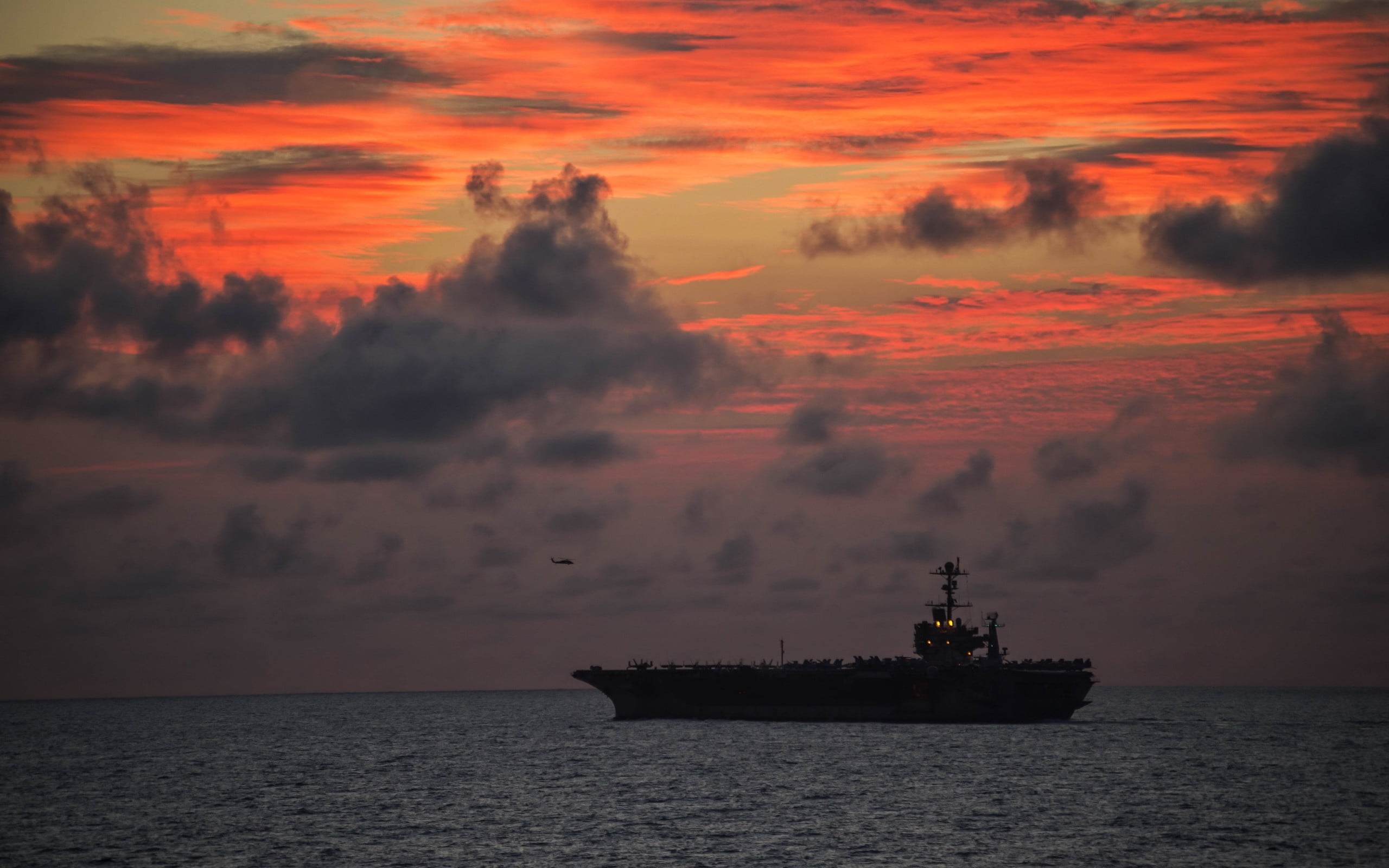horizon over water, hour, nimitz, clouded, uss, aircraft, nature, scenics - nature, 2K, jo, sky, beauty in nature, cloud - sky, no people, ocean, sea, HD Wallpaper