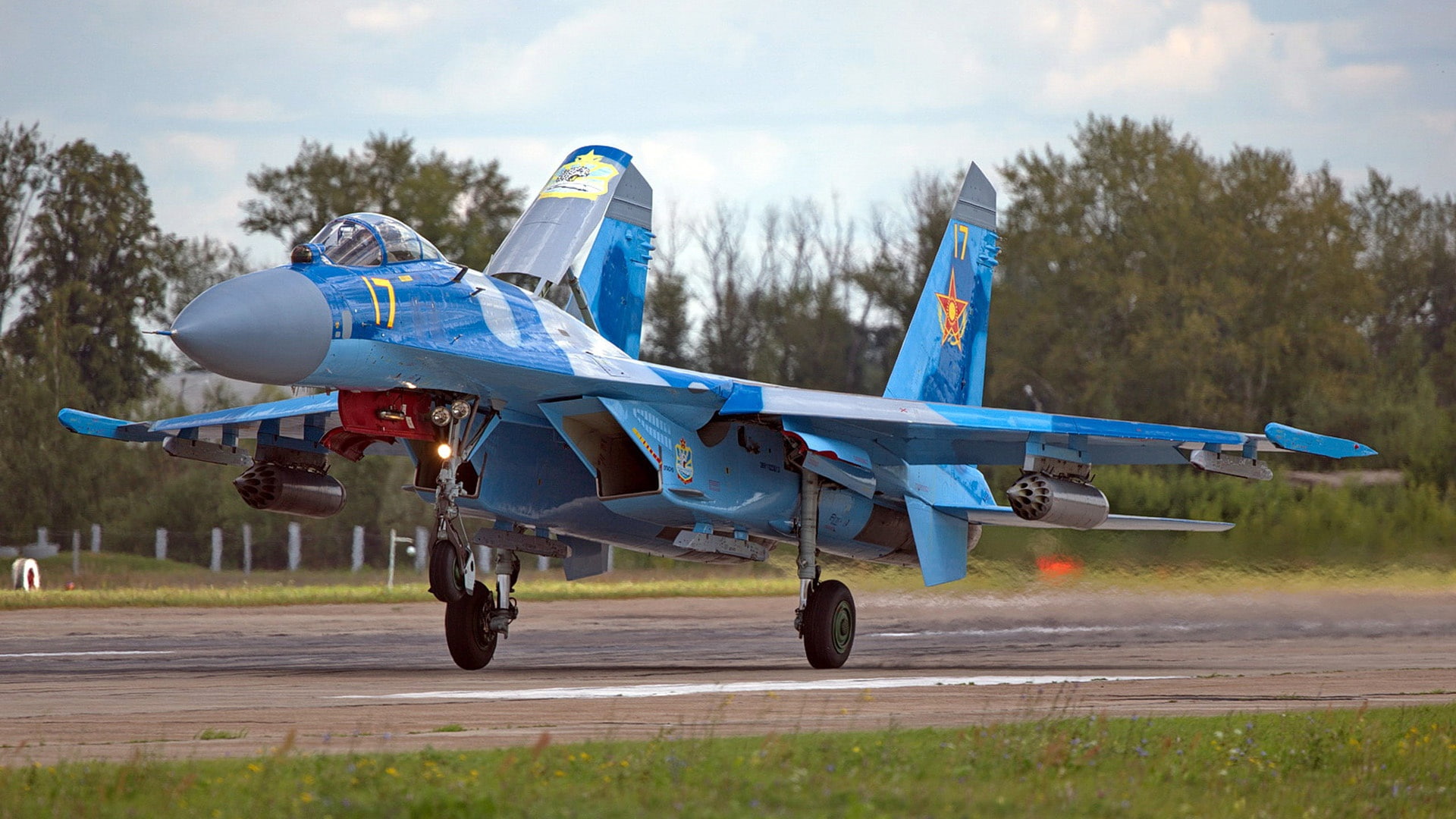 Air force Kazakhstan, Soviet/Russian multirole all-weather, Su-27, the fourth generation fighter, 1080P, Sukhoi, HD Wallpaper