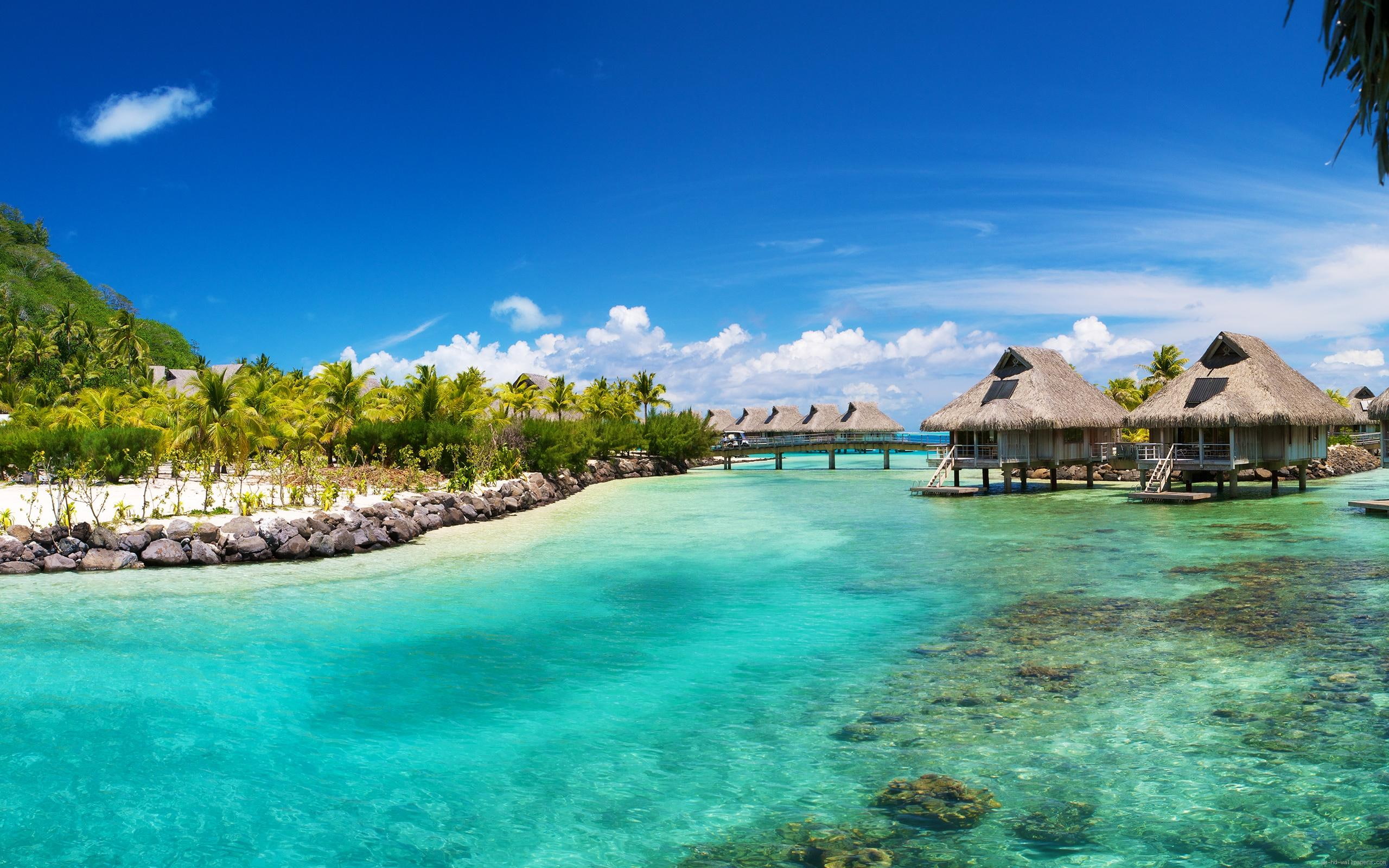 nipa, holiday, landscape, paradise, sea, brown, beach, huts, summer, 2K, sand, HD Wallpaper