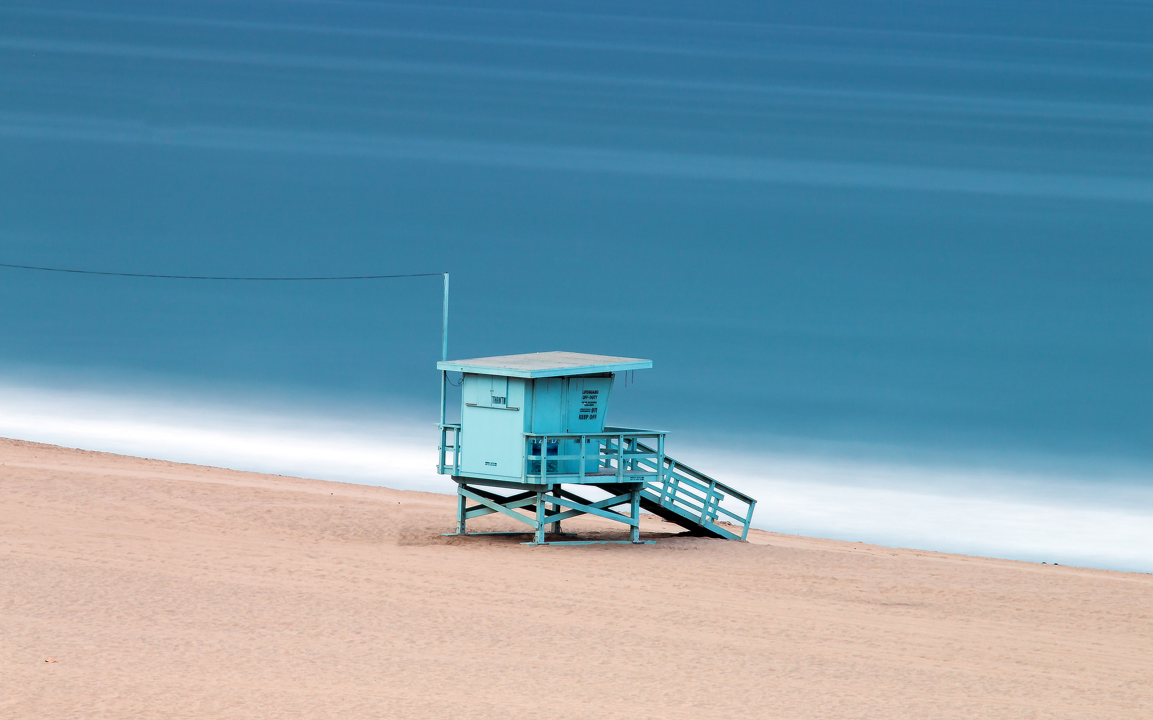beauty in nature, ocean, lightblue, beach, sea, tower, beaches, lifeguard, photography, nature, lifeguard hut, man made structure, hut, outdoors, california, HD Wallpaper
