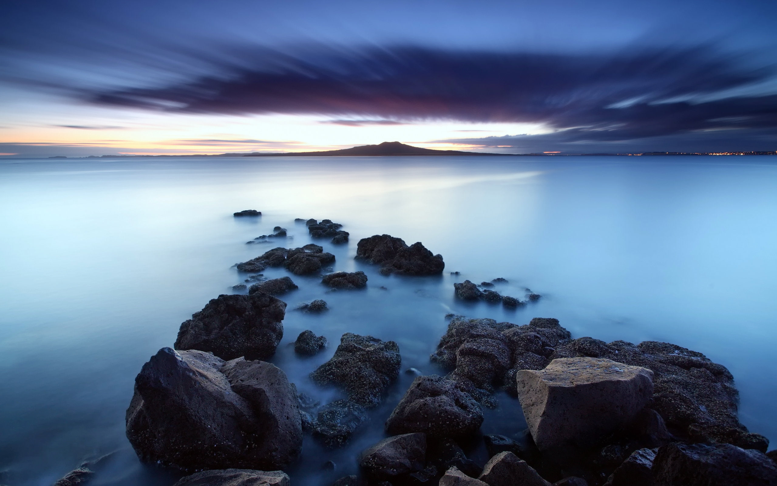 water, oceanview, desktop, 2K, rocks, sky, splashing, HD Wallpaper