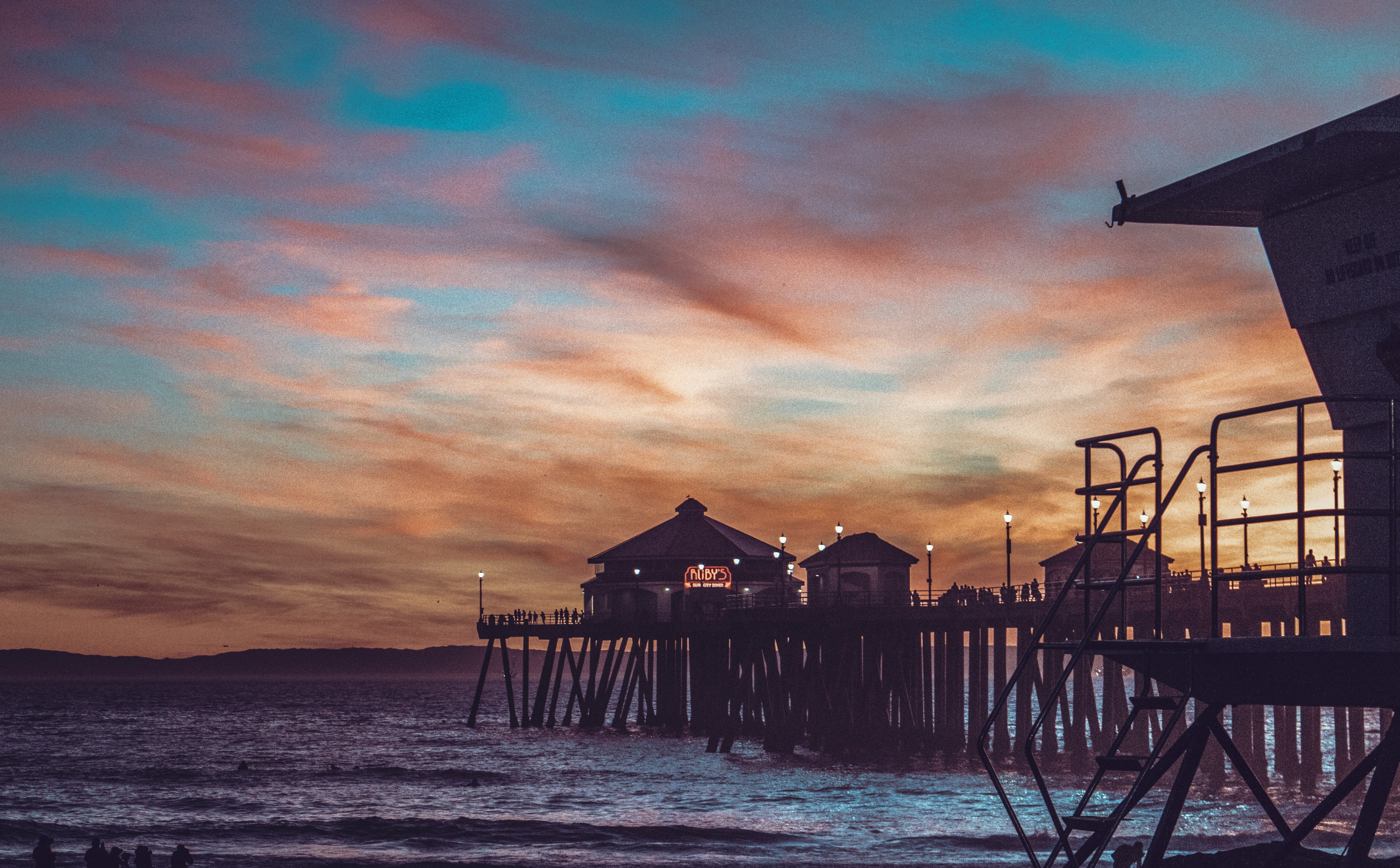 sports, beach, house, built structure, tranquil scene, laguna beach, building exterior, beauty in nature, no people, pier, orange color, Sun and Sky, Nature, HD Wallpaper